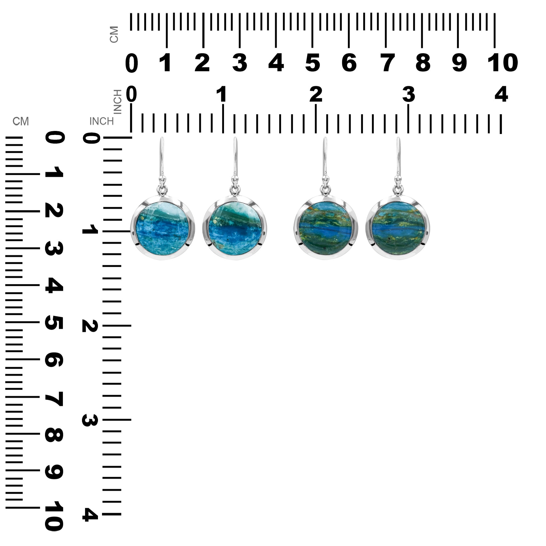 Starborn Round 15mm Gemstones Medallion Style Earring in Sterling Silver - Small