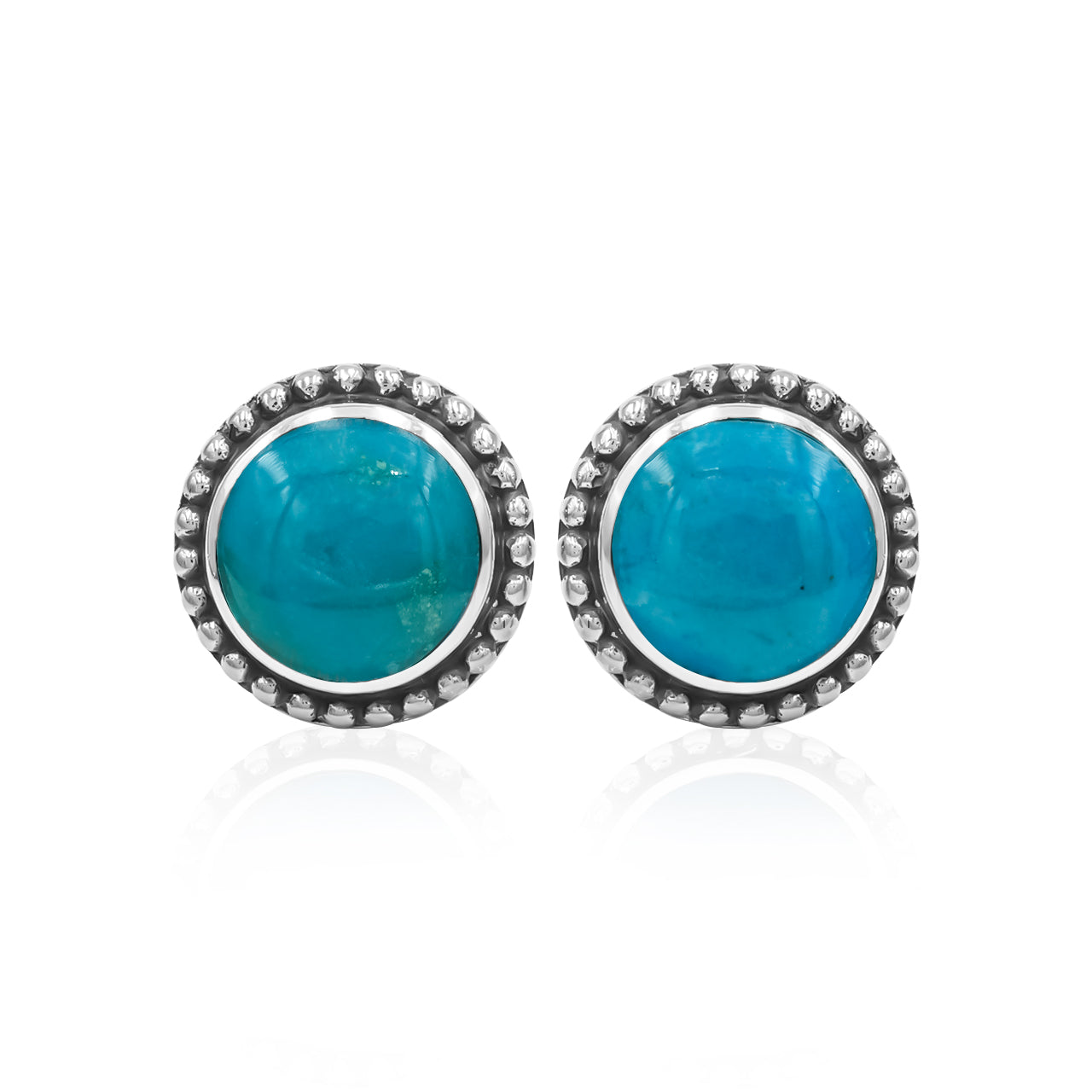 Starborn 8 mm Gemstones with Balinese Silverwork Post Style Earring in Sterling Silver