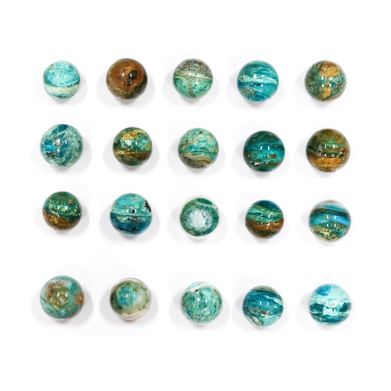 Esfera plana de ópalo azul peruano Starborn de 350 g - 20 unidades