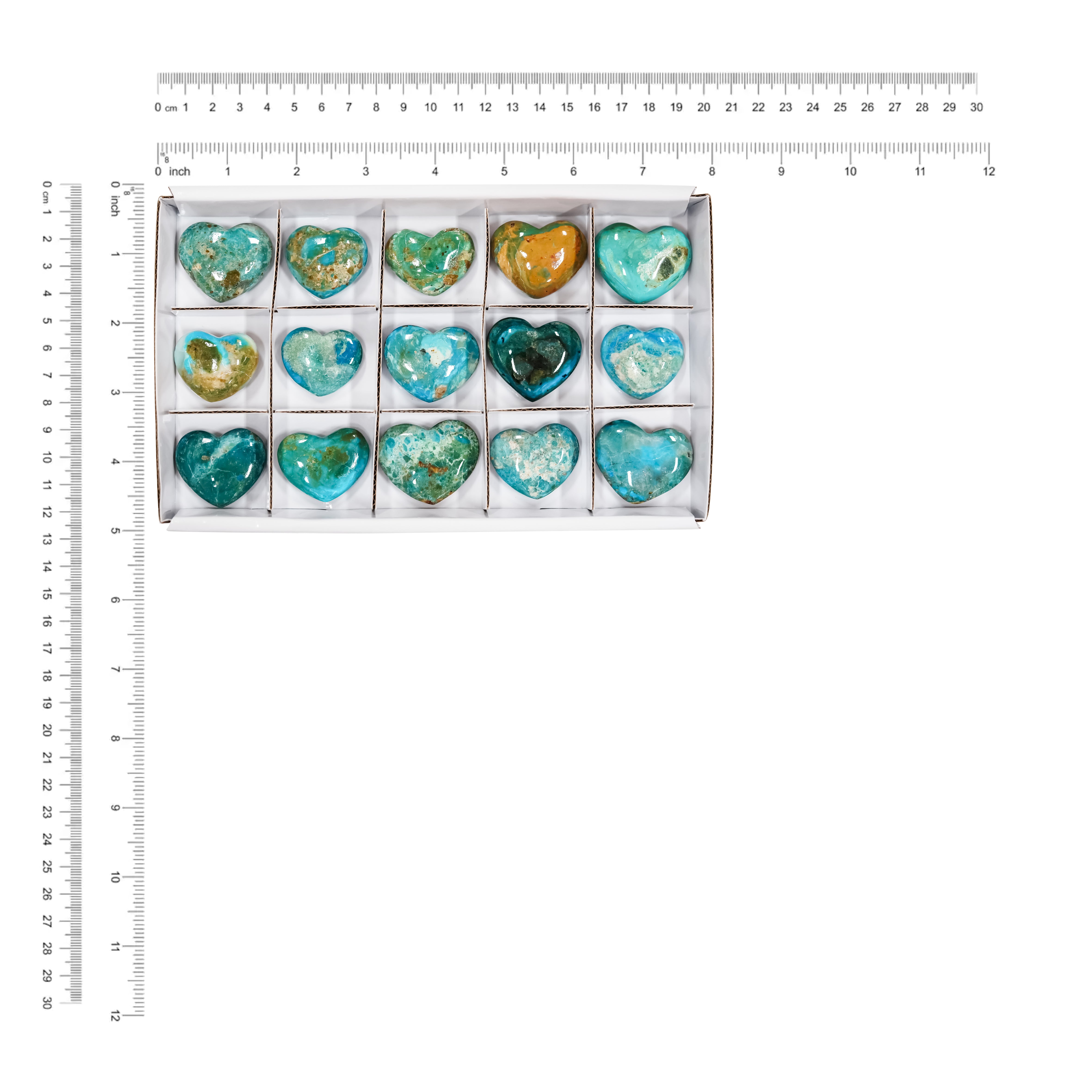 Starborn Peruvian Blue Opal Heart 200 Grams - 15 Pieces