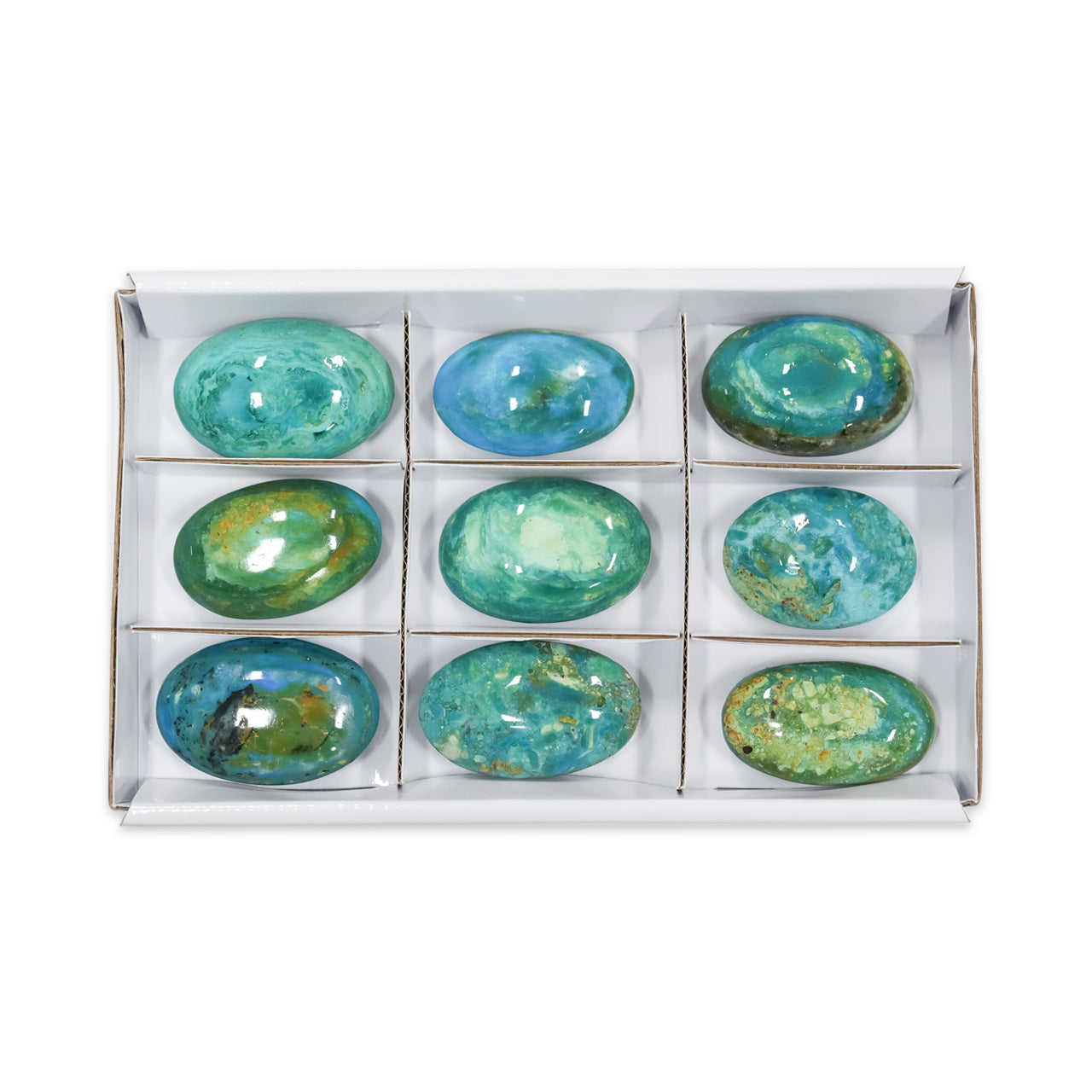 Peruvian Blue Opal Palm Stones 300 grams - 9 pcs