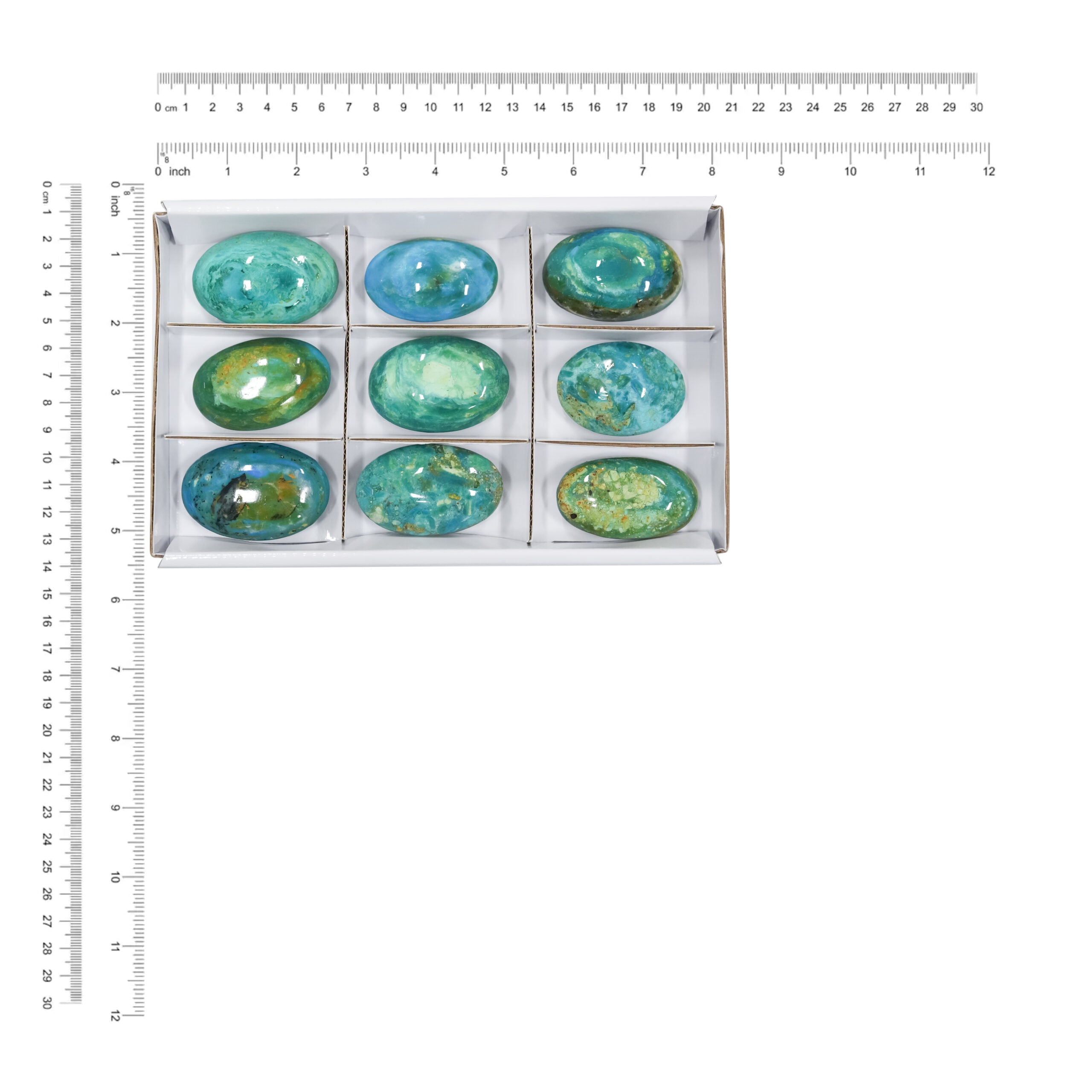 Peruvian Blue Opal Palm Stones 300 grams - 9 pcs