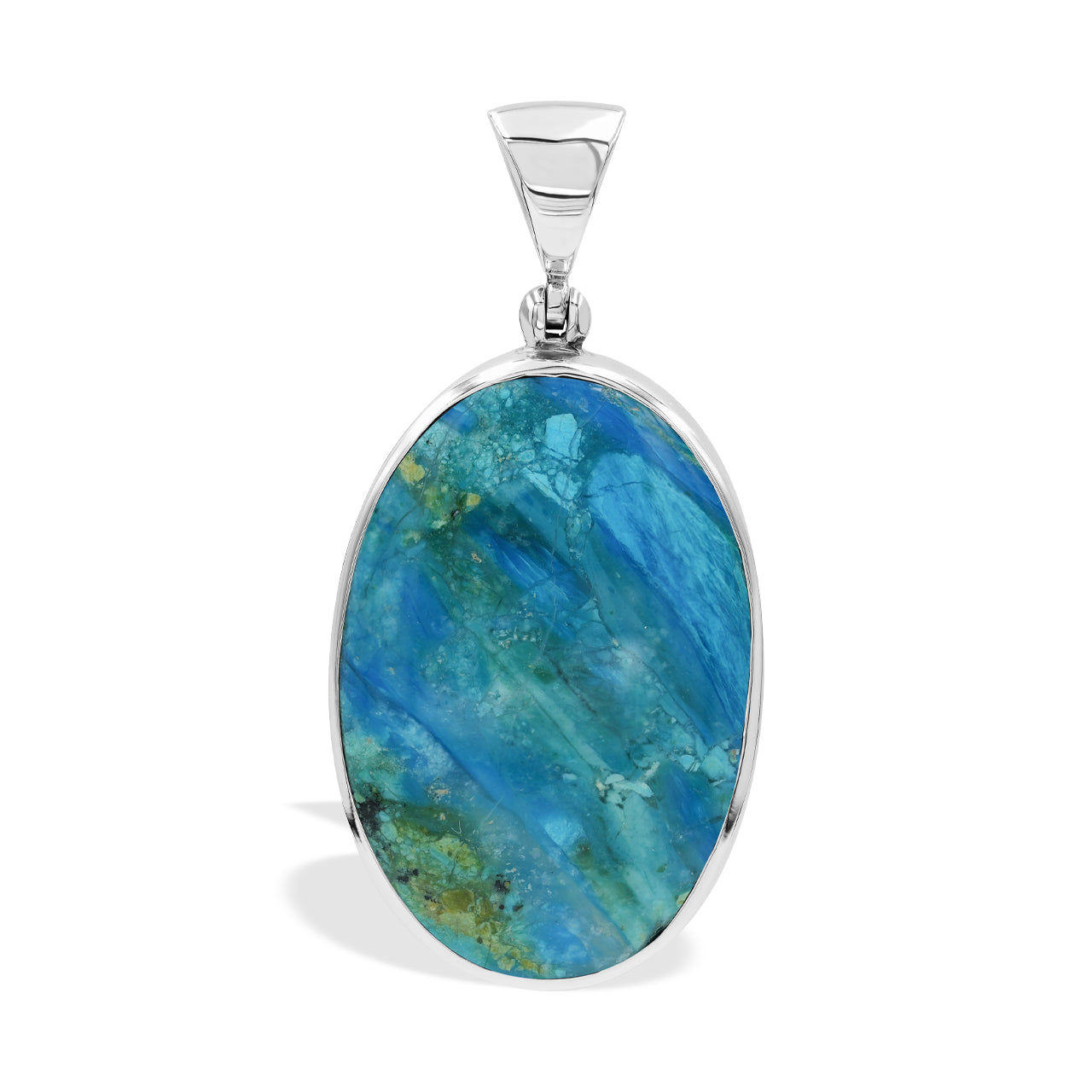 Starborn Peruvian Blue Opal Pendant in Sterling Silver