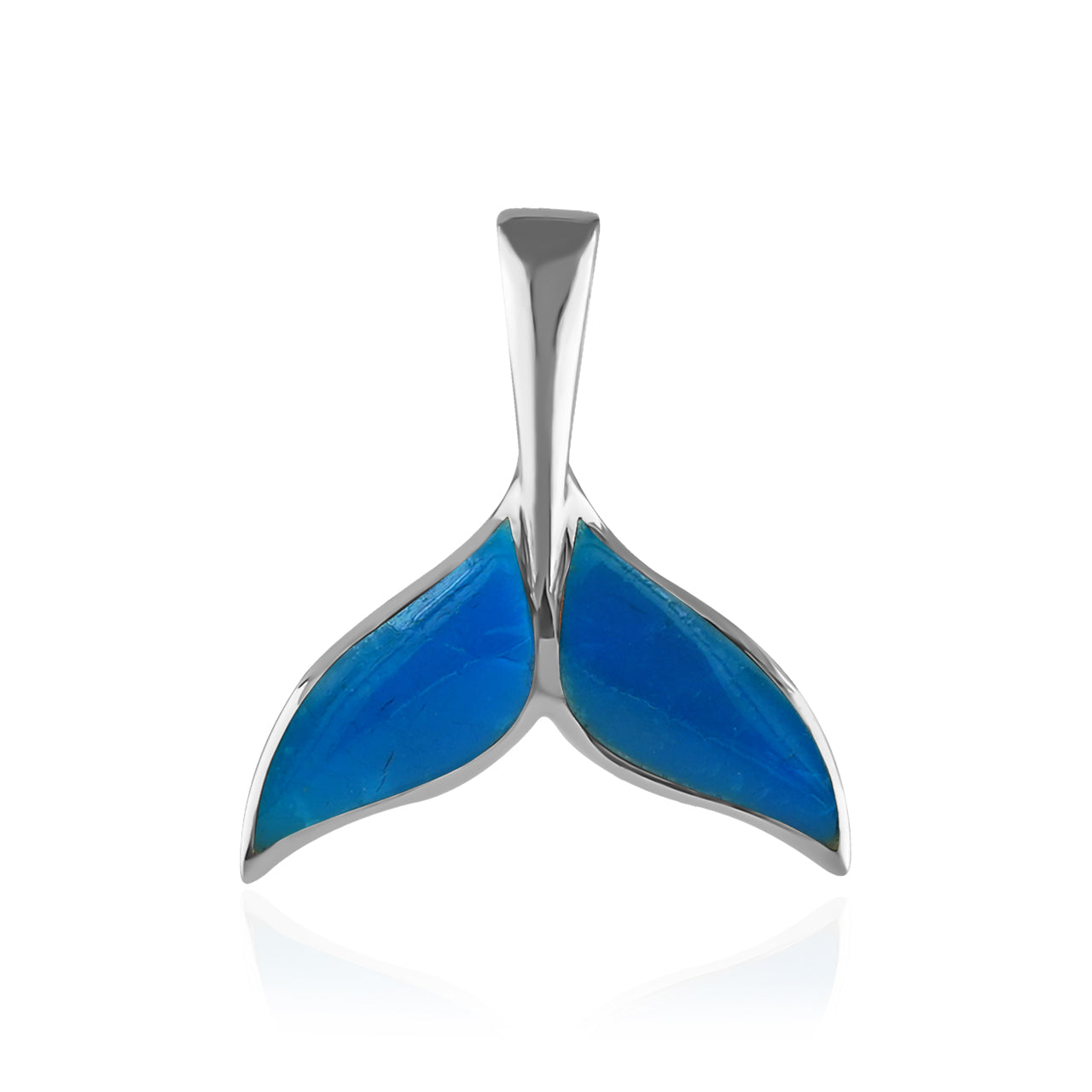 Starborn Peruvian Blue Opal Whale Tail Pendant in Sterling Silver