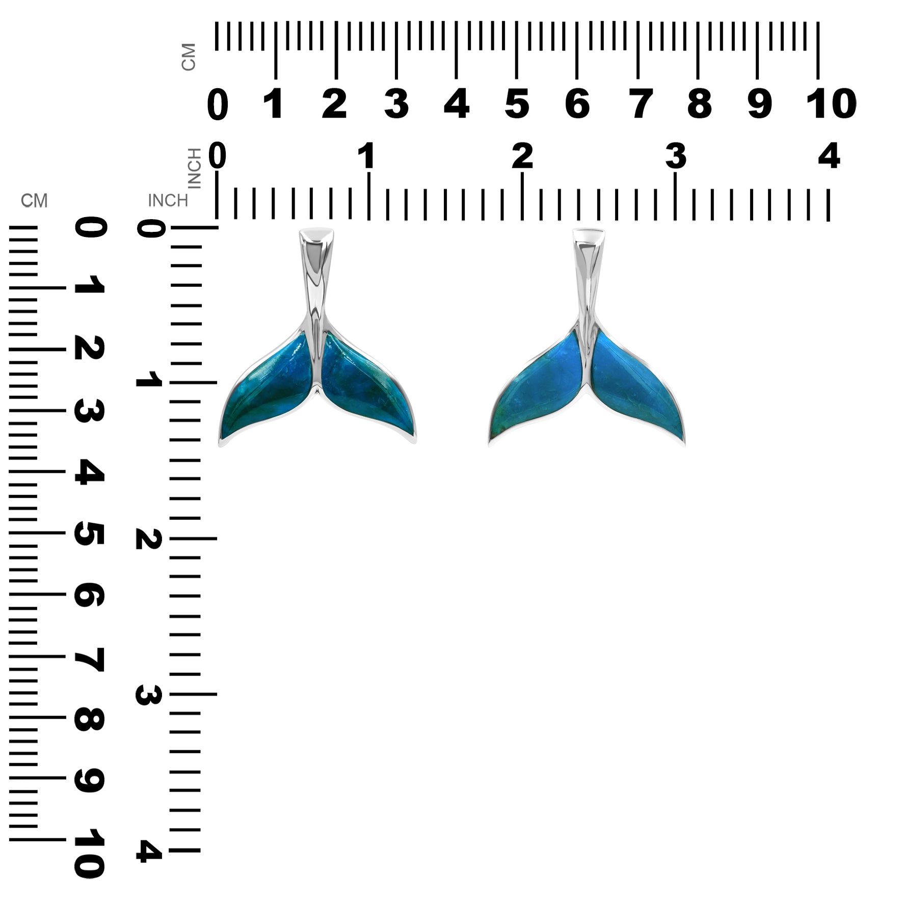 Starborn Peruvian Blue Opal Whale Tail Pendant in Sterling Silver