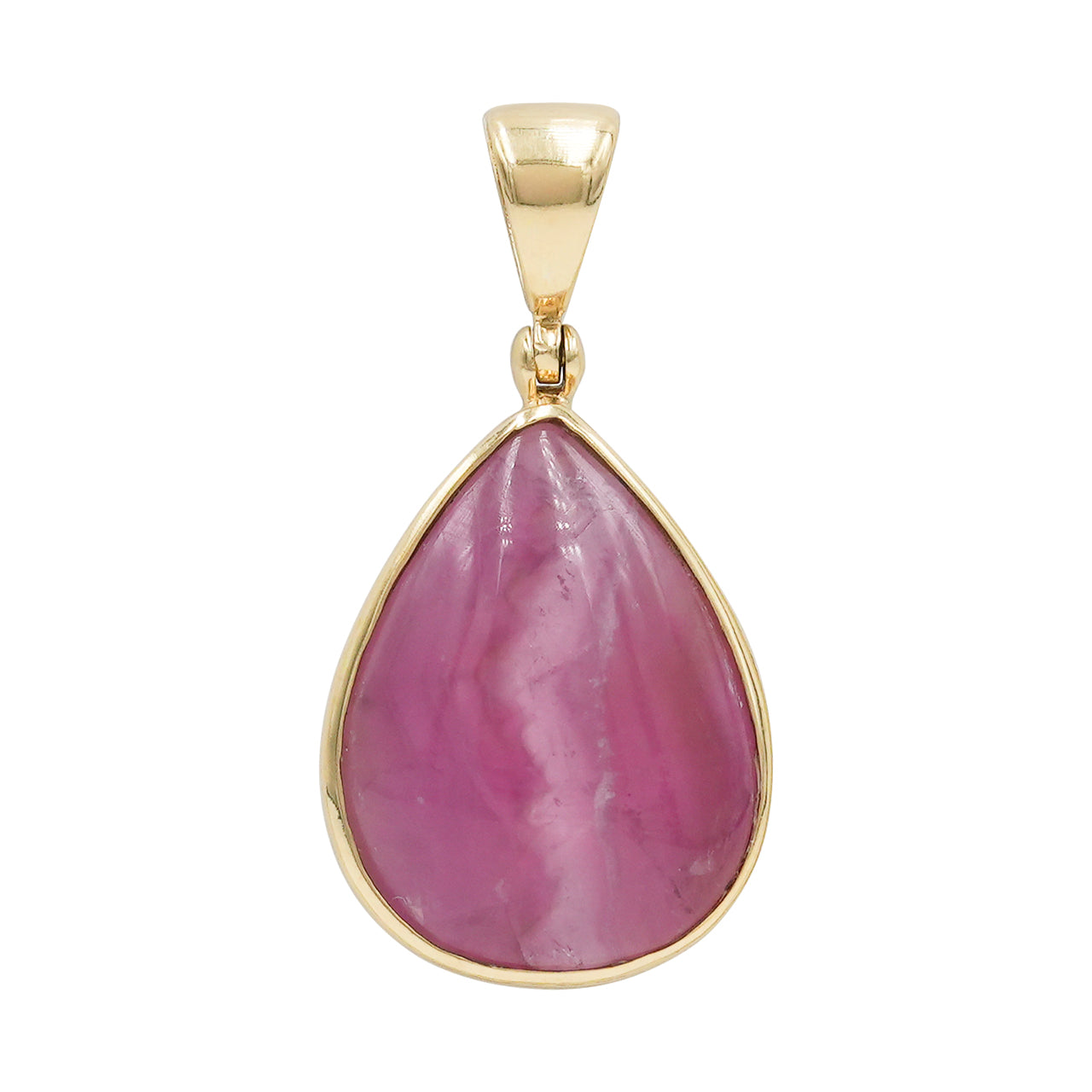 Starborn Pink Cobalto Calcite Pear Cabochon Pendant