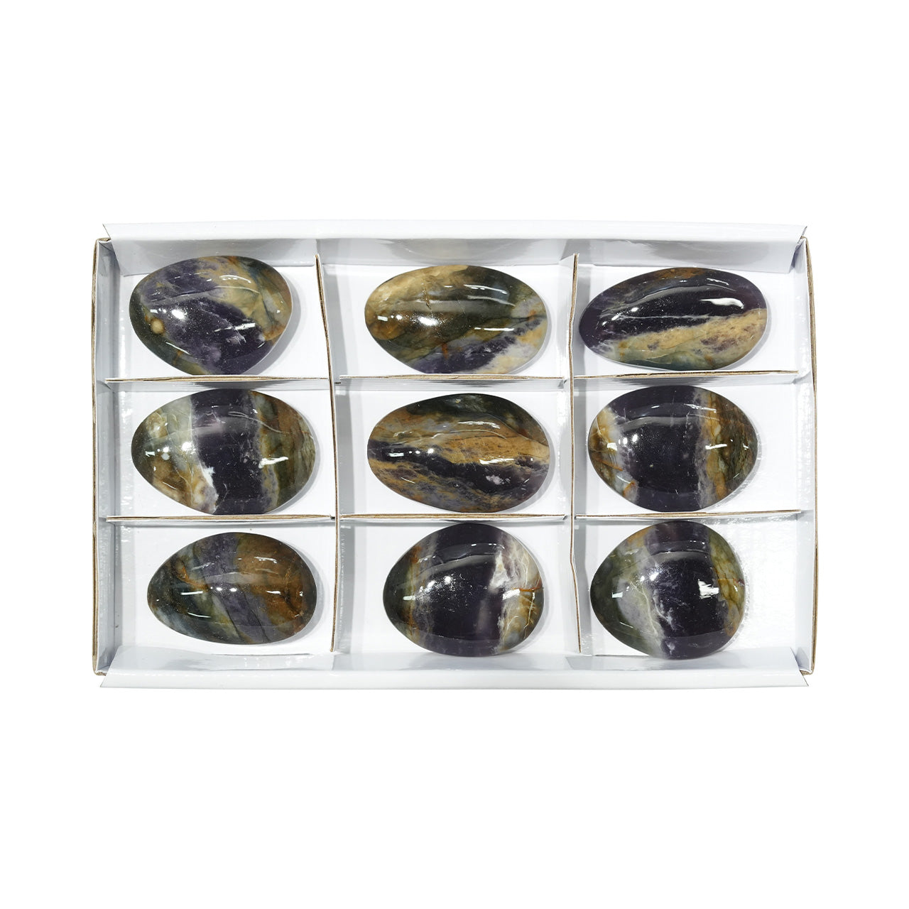 Starborn Calcedonia Morada de Forma Libre Piedra de Palma 300 Gramos - 9 Piezas