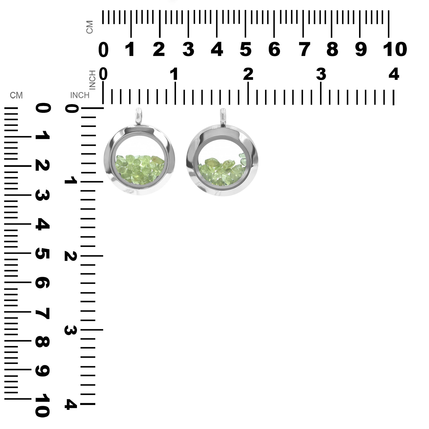 Starborn Peridot Window Pendant Necklace in Stainless Steel