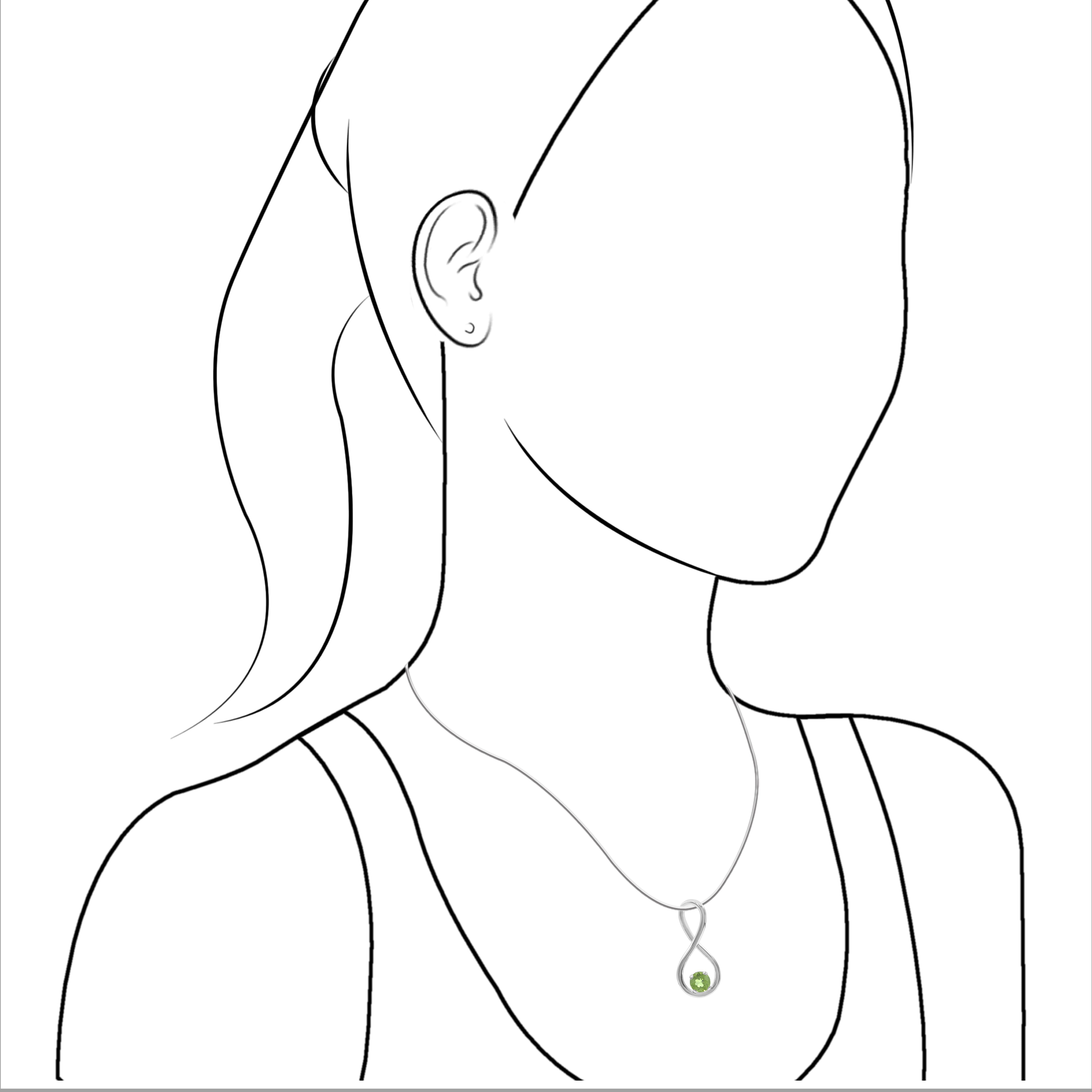 Starborn Faceted Gemstone Infinity Pendant in Fine Sterling Silver