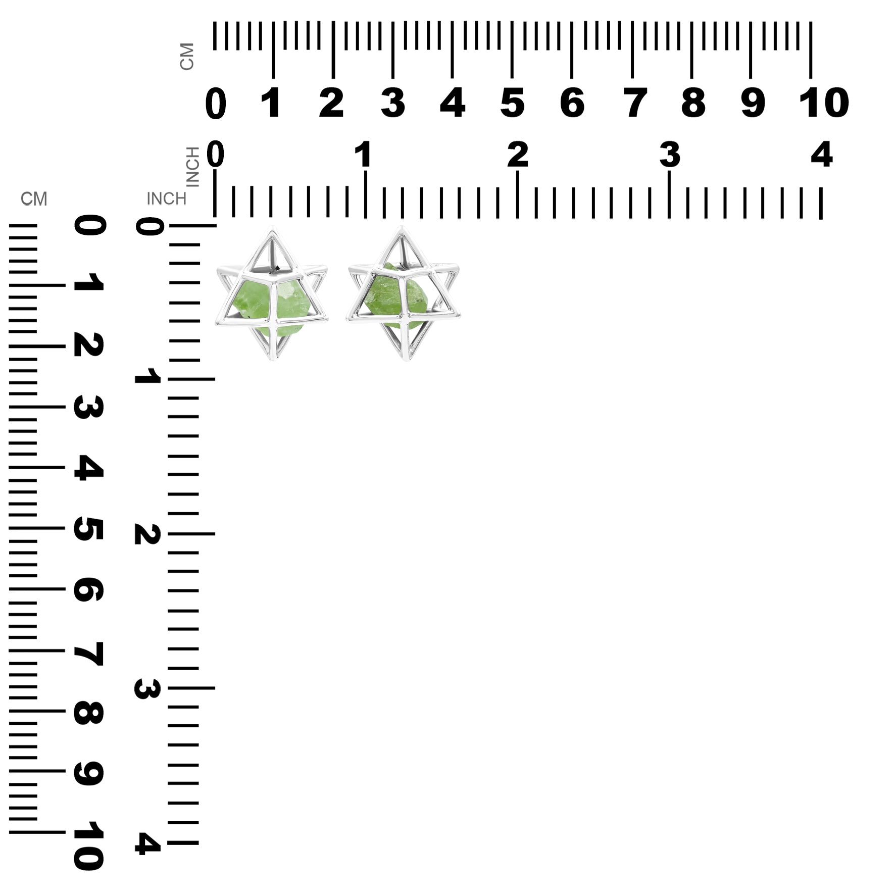 Starborn Natural Raw Peridot in Merkabah Sterling Silver Cage Pendant and Chain