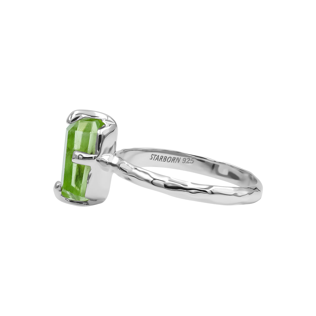 Starborn Sterling-Silberring mit Peridot-Kristallen