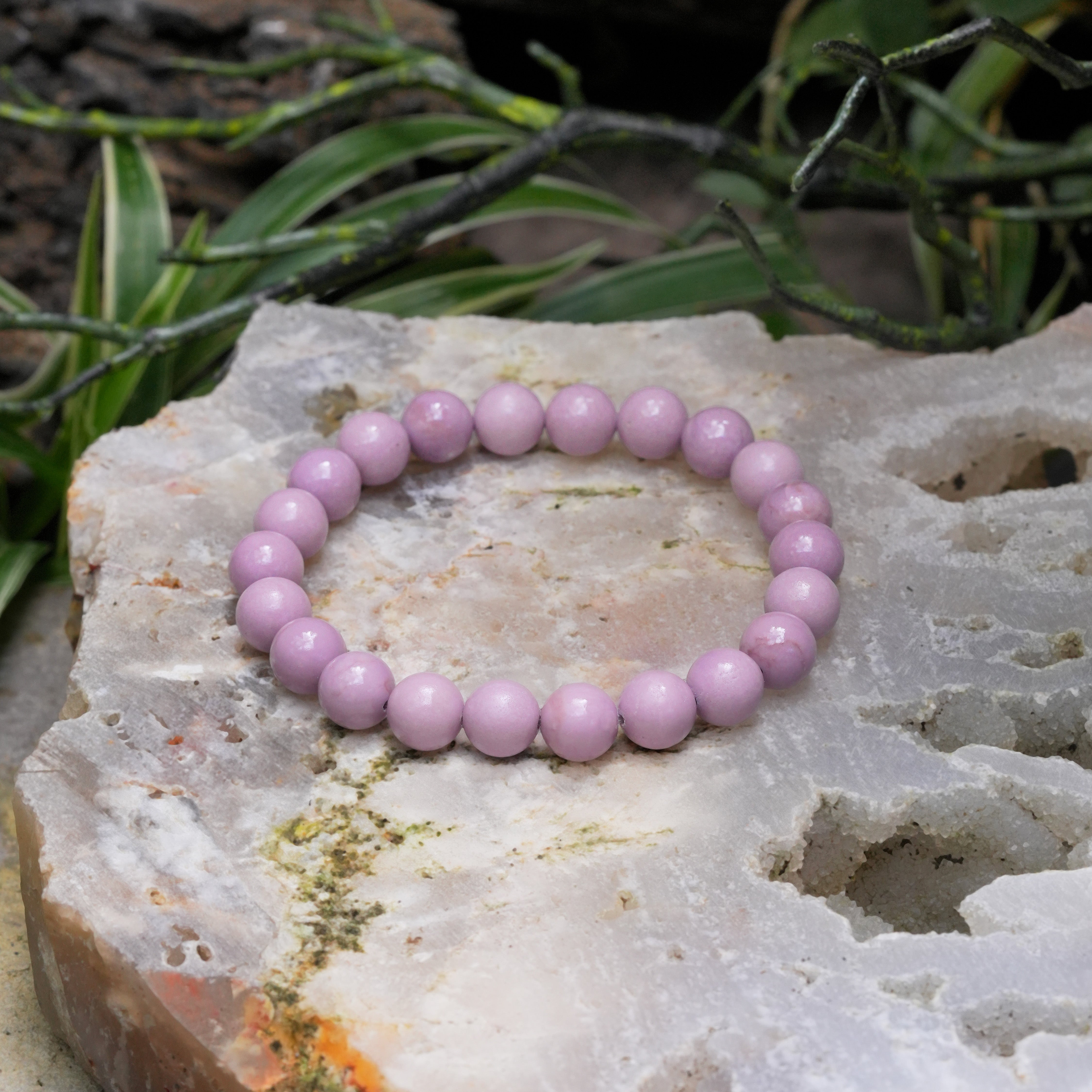 Starborn Phosphosiderite Elastic Beaded Bracelet