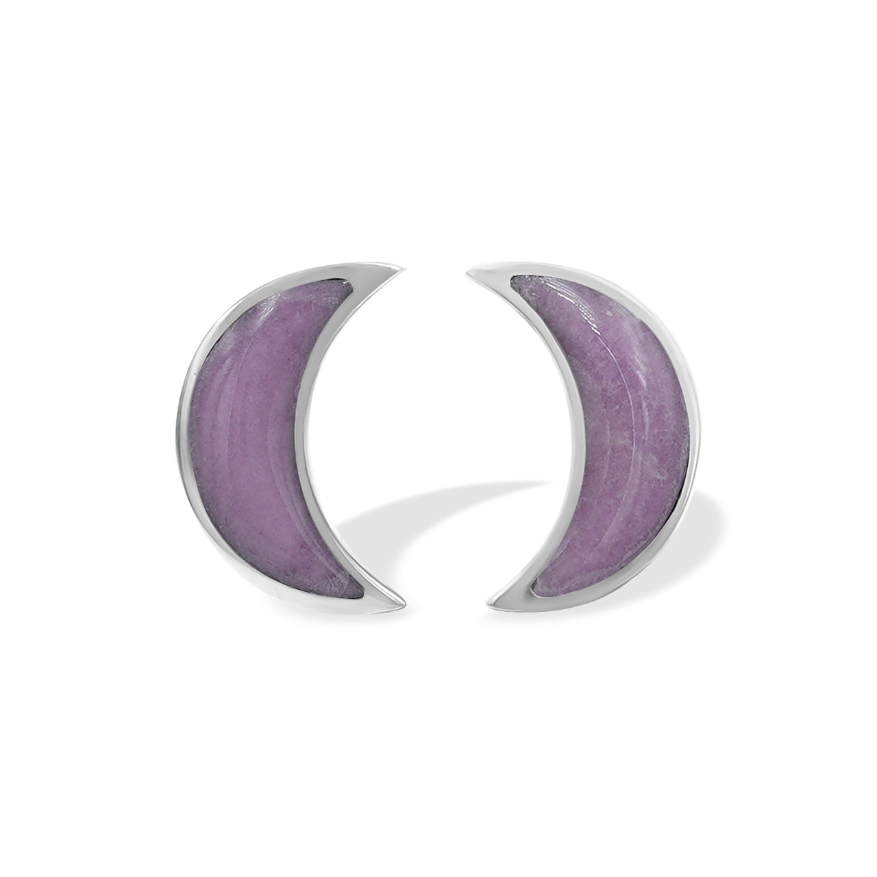 Aretes estilo poste con forma de luna creciente de Starborn en plata de ley