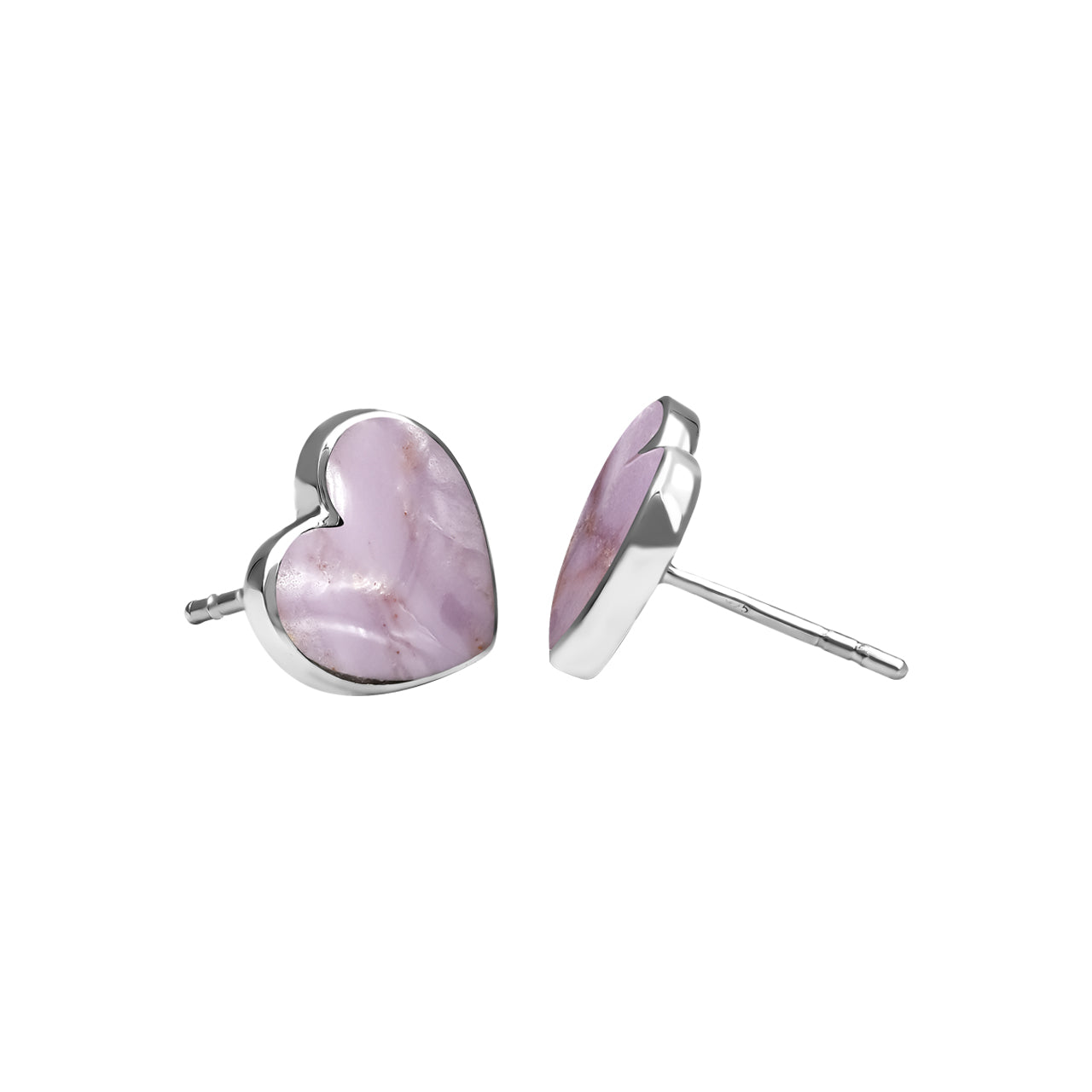 Starborn Heart Phosphosiderite Post Style Earrings in Sterling Silver