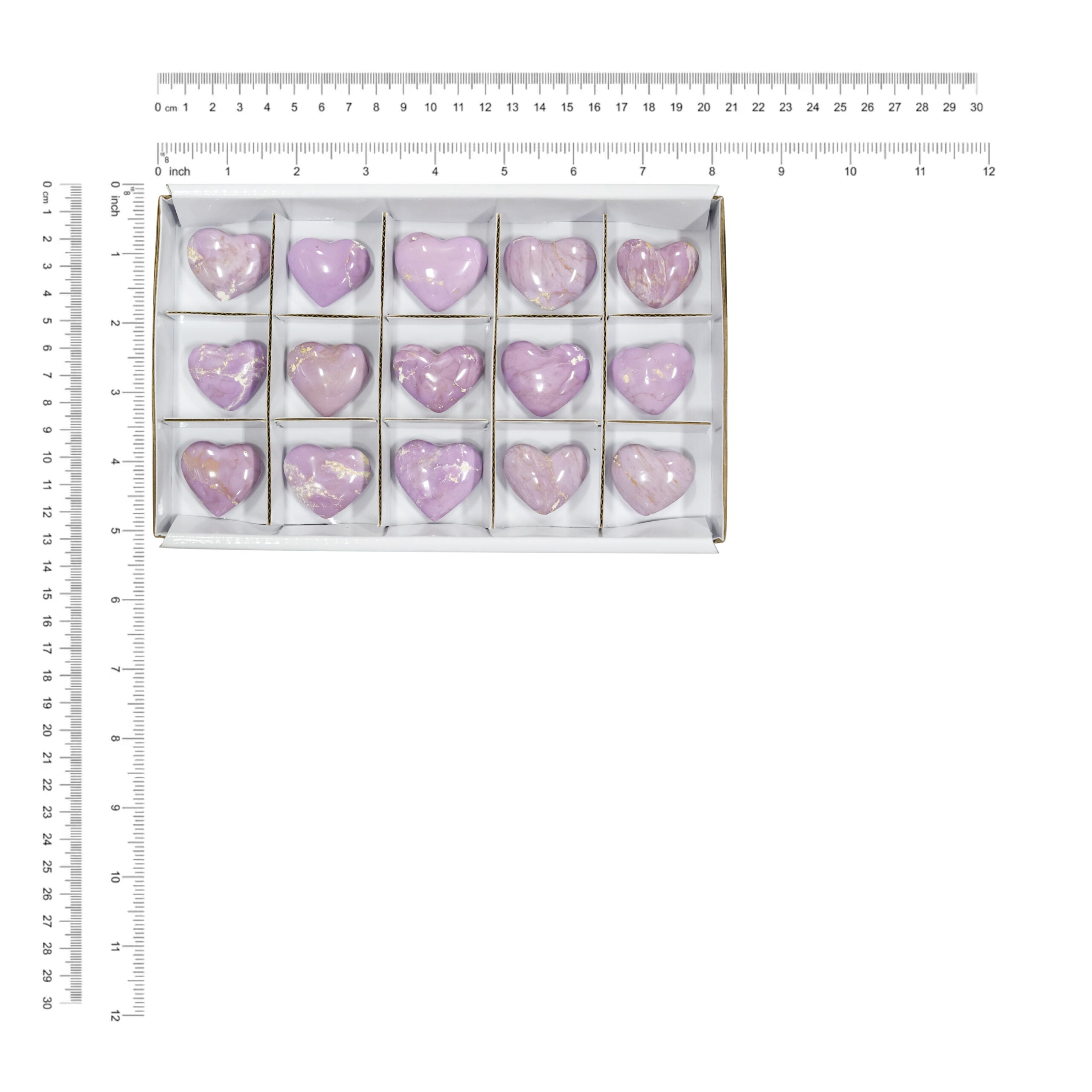 Phosphosiderite Heart Stones 200 grams - 15 pcs