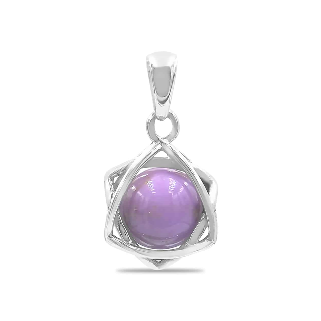 Colgante de estrella de seis puntas con esfera de piedras preciosas Starborn en plata de ley