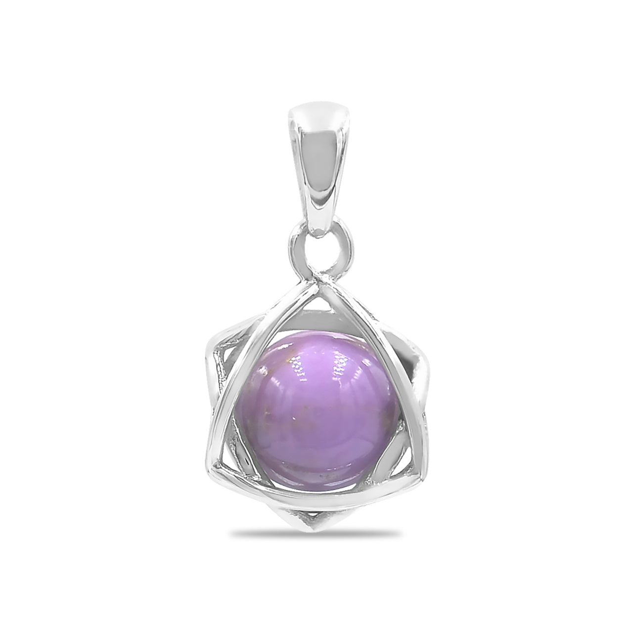 Colgante de estrella de seis puntas con esfera de piedras preciosas Starborn en plata de ley