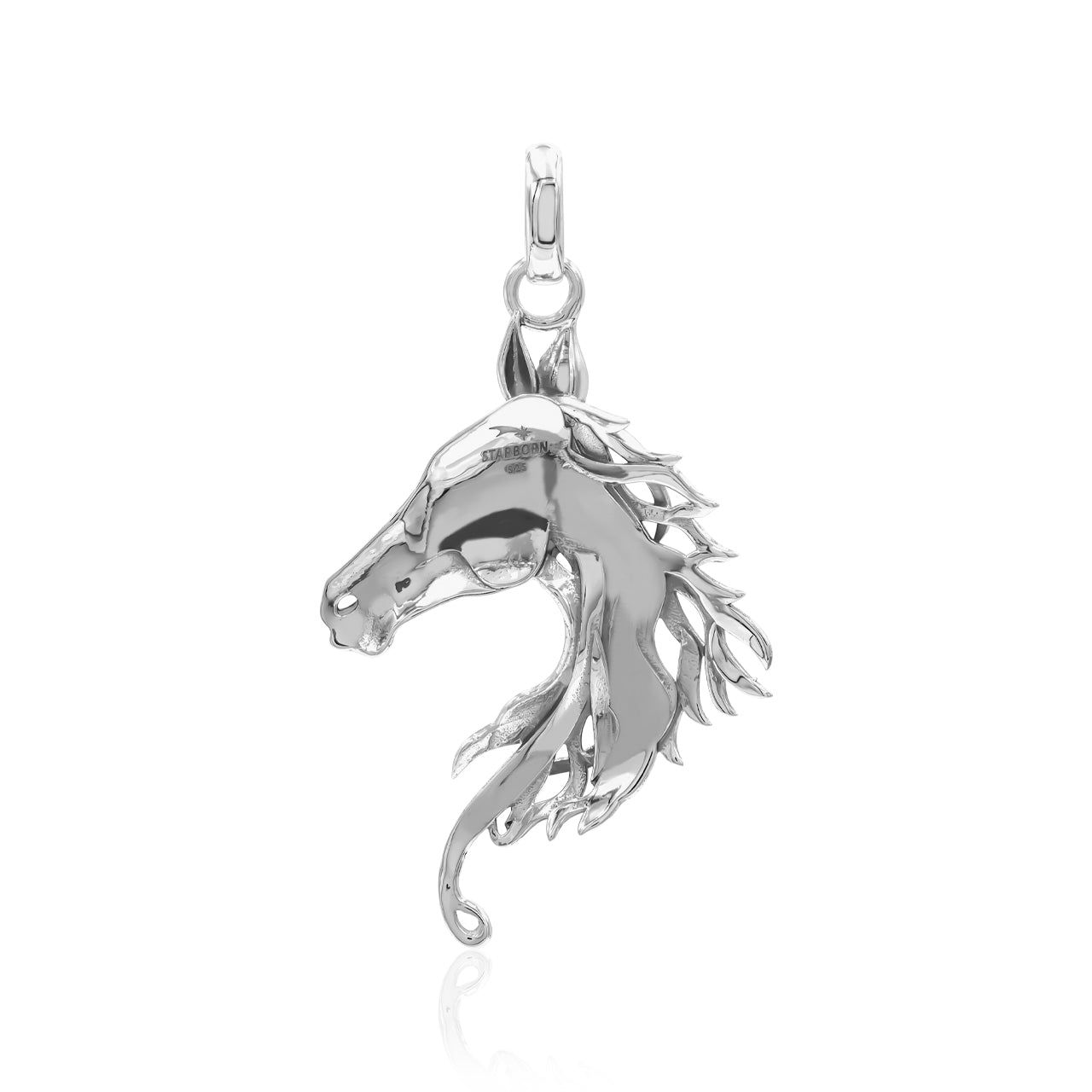 Starborn Gemstones Horse Head Pendant in Sterling Silver
