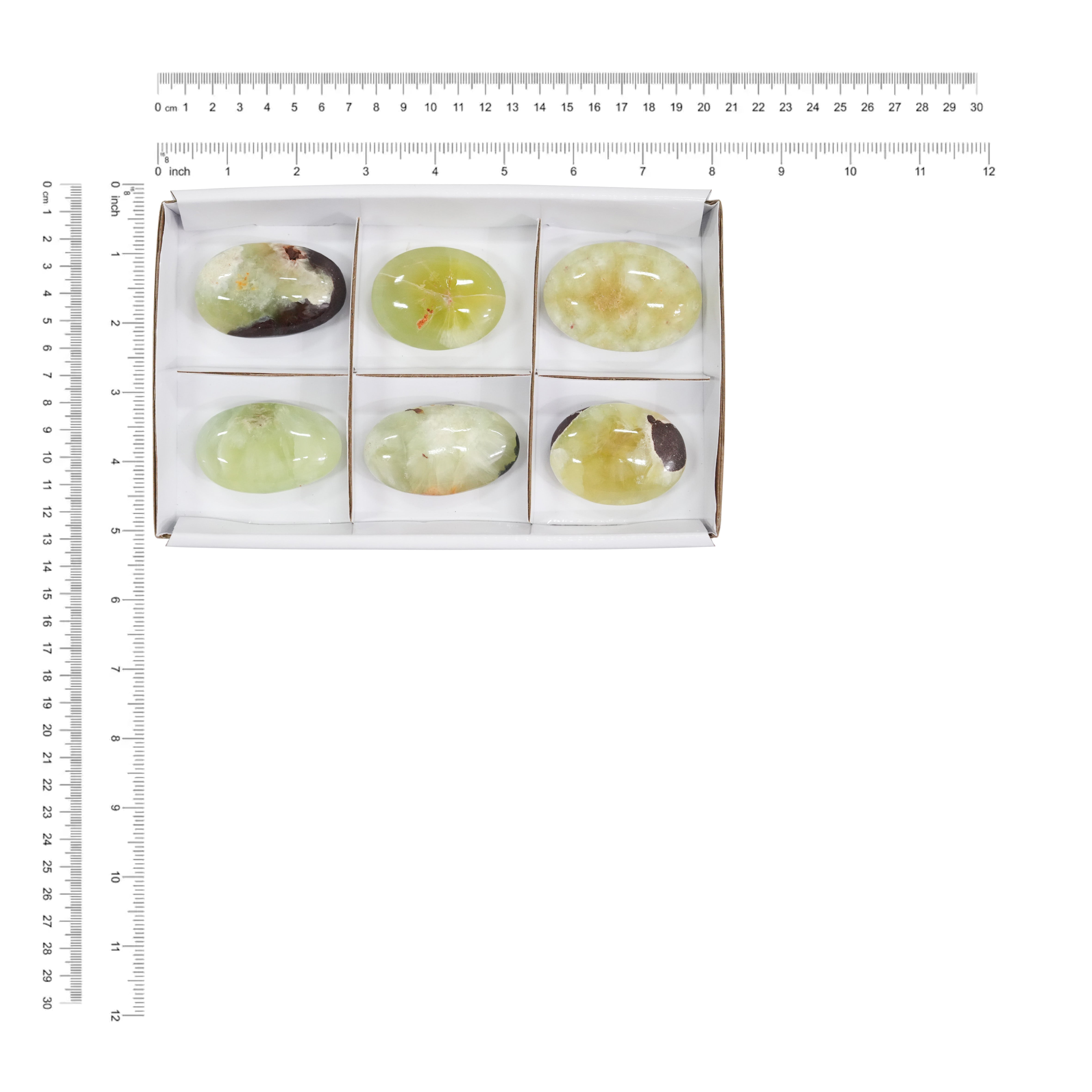 Starborn Prehnite Freeform Palm Stone Flat 350g - 6 pcs