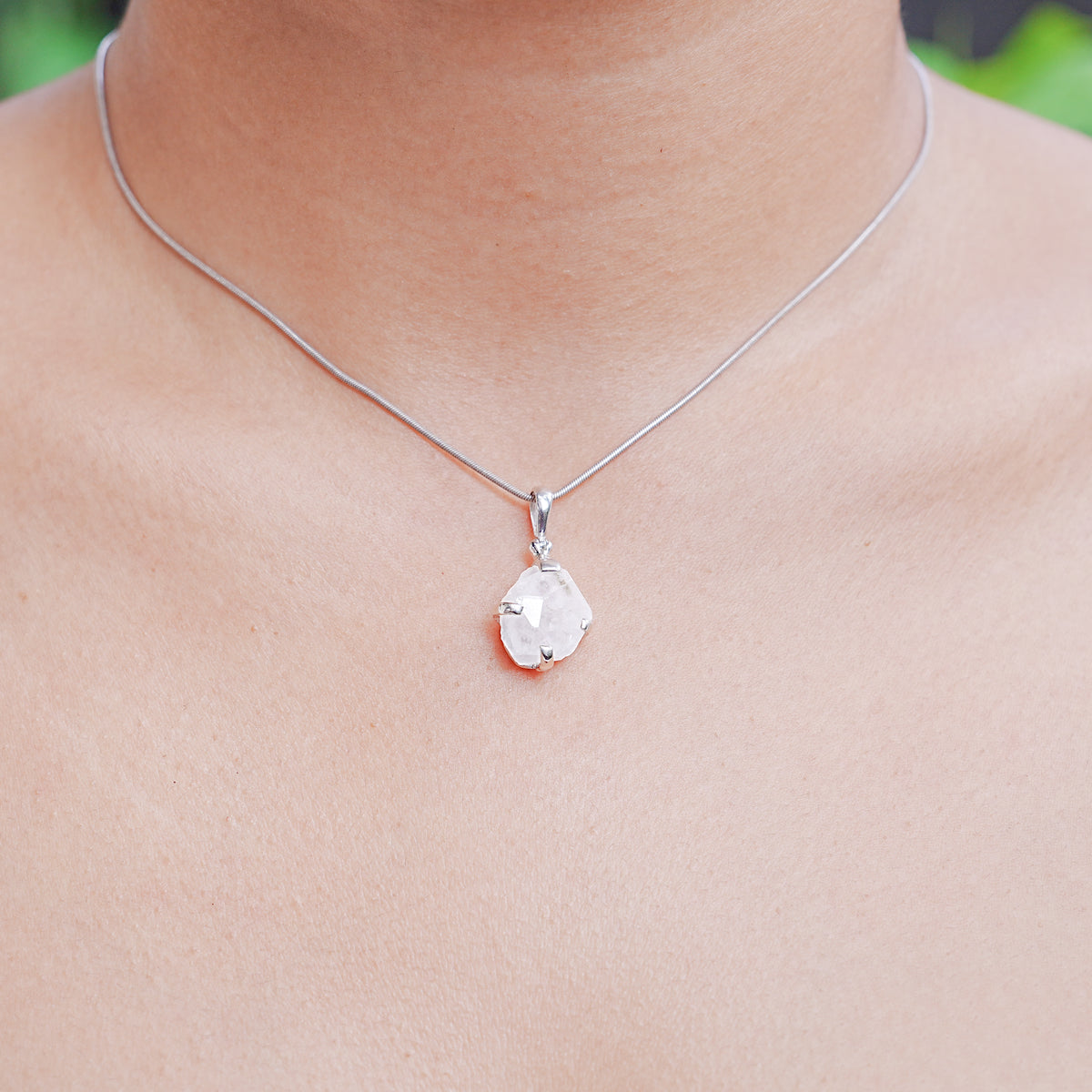 Starborn Phenakite Prongset Pendant in Sterling Silver
