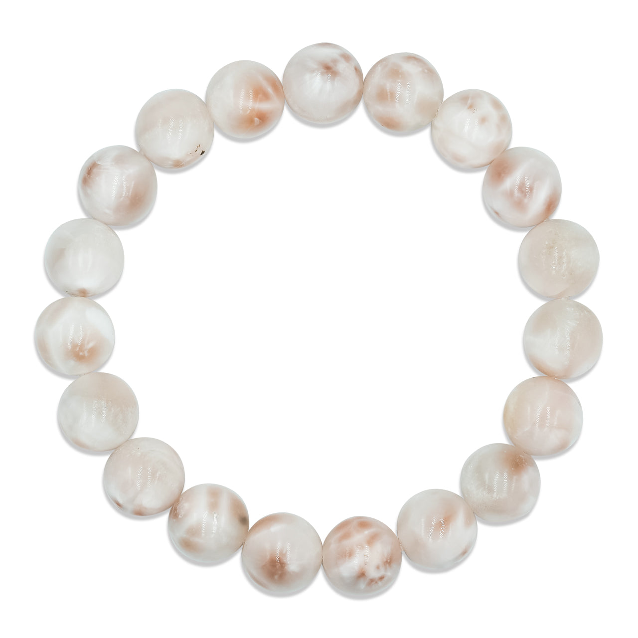 Starborn 10mm Pink Natrolite Beaded Elastic Bracelet
