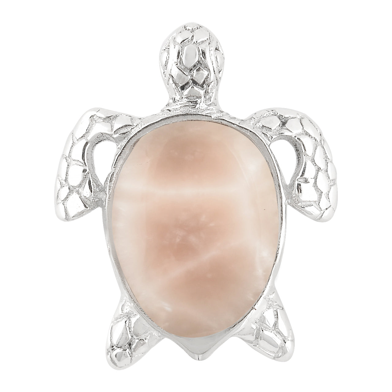 Pink Natrolite Turtle Pendant