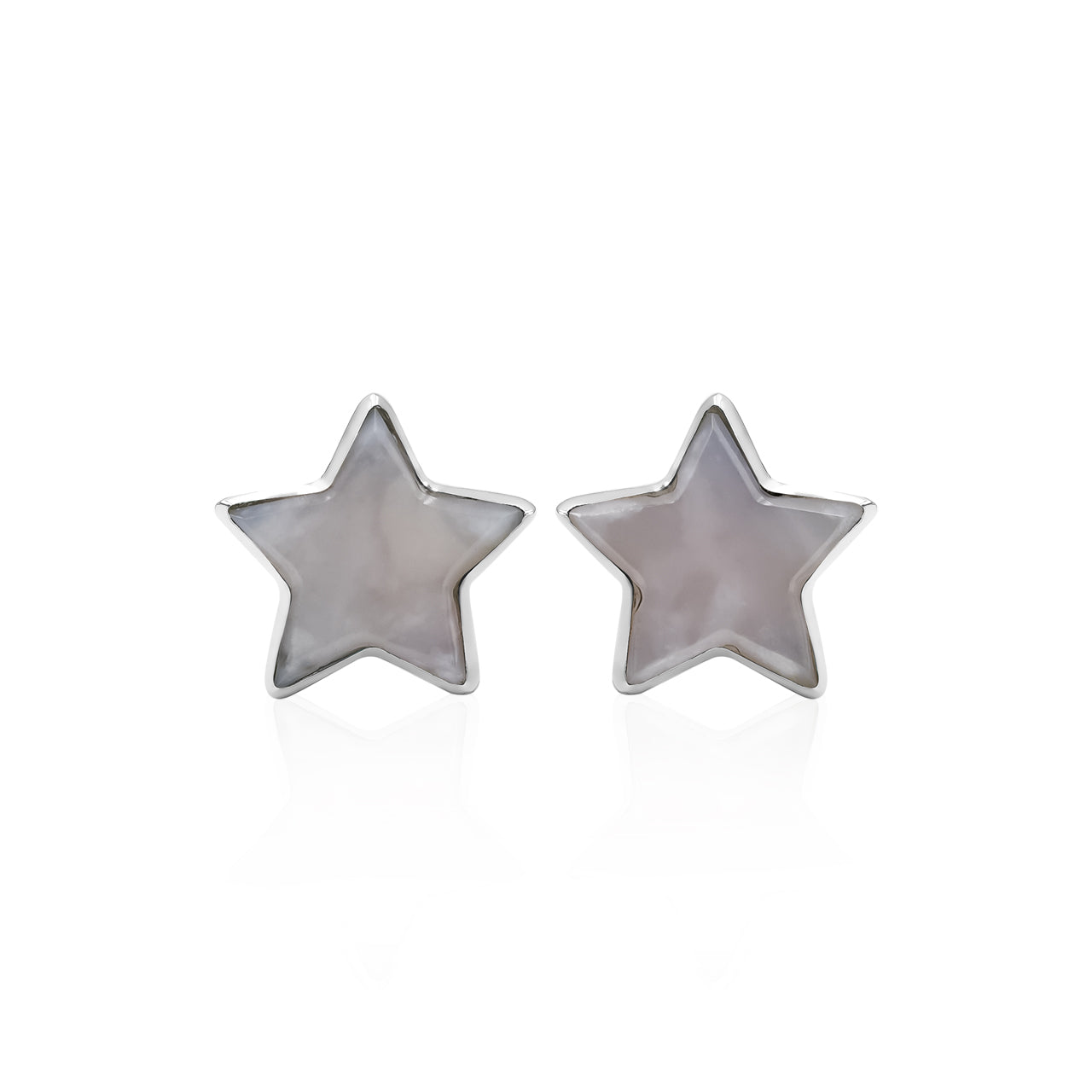 Starborn Gemstones Star Post Earrings in Sterling Silver