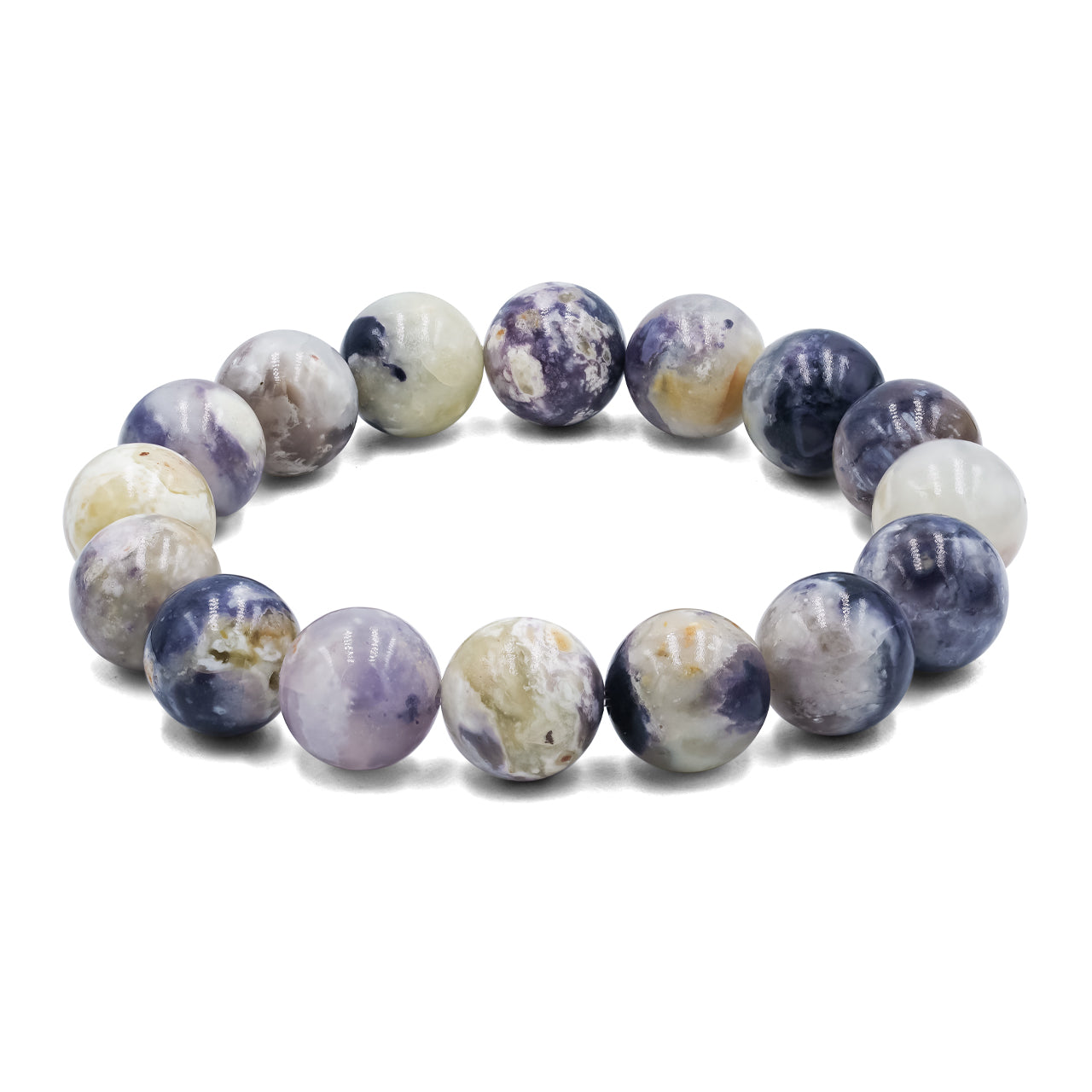 Starborn Elastisches Armband mit violetten Opalperlen, 8 mm