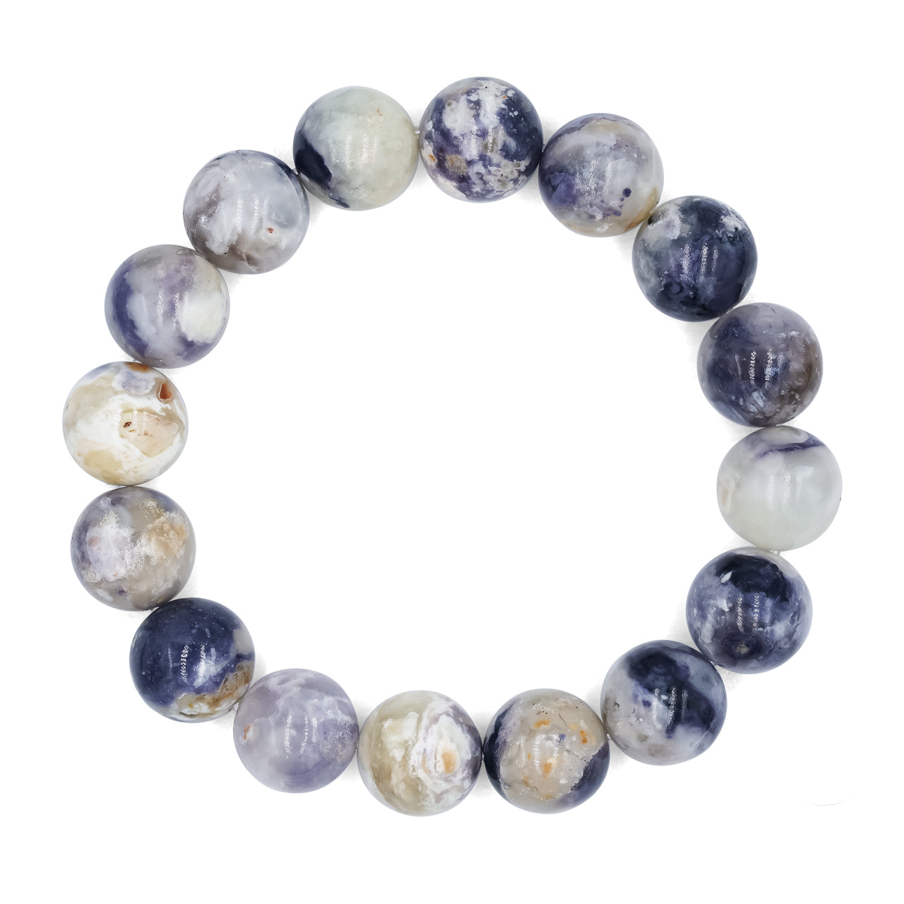 Starborn Elastisches Armband mit violetten Opalperlen, 8 mm