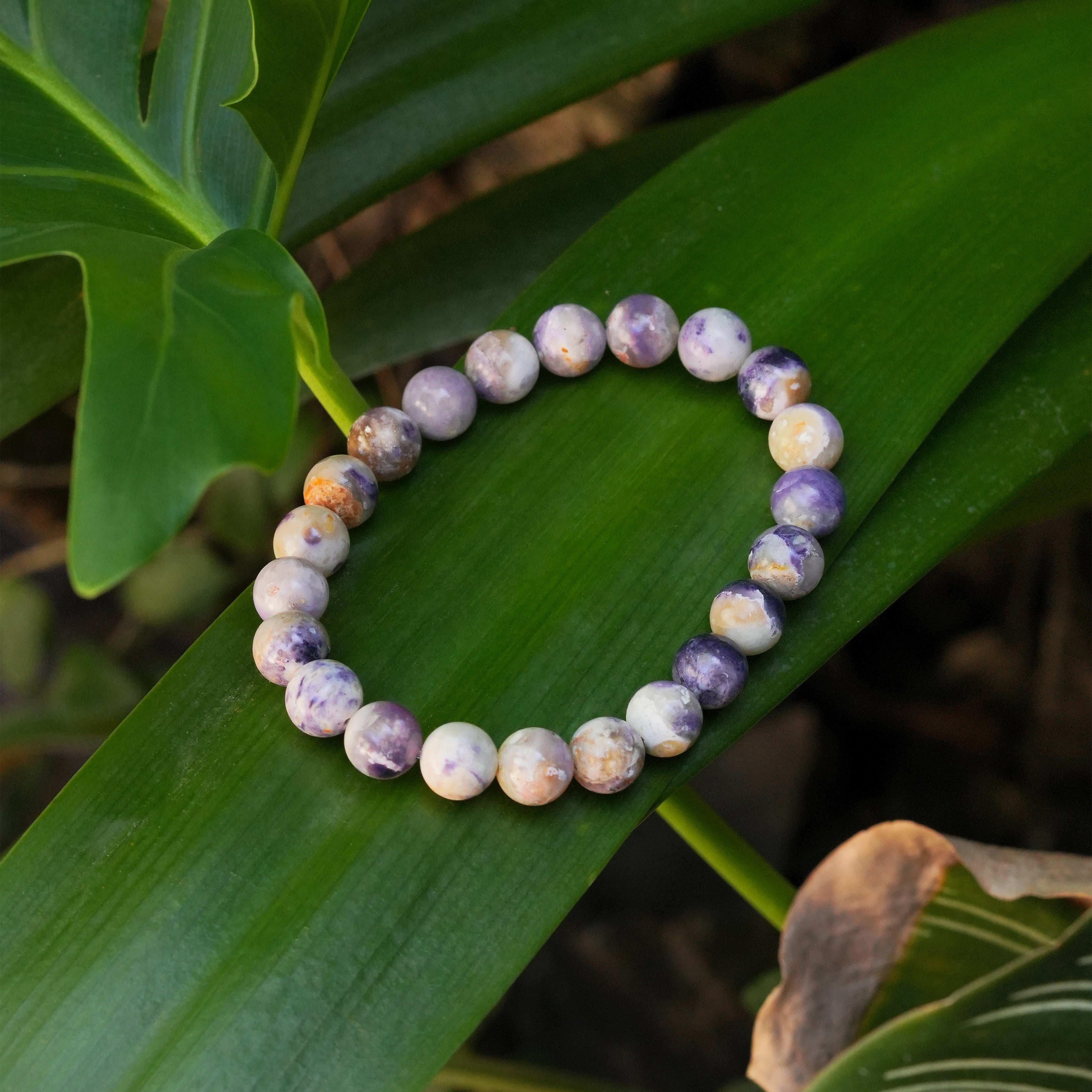 Starborn Purple Opal Elastic Beaded Bracelet
