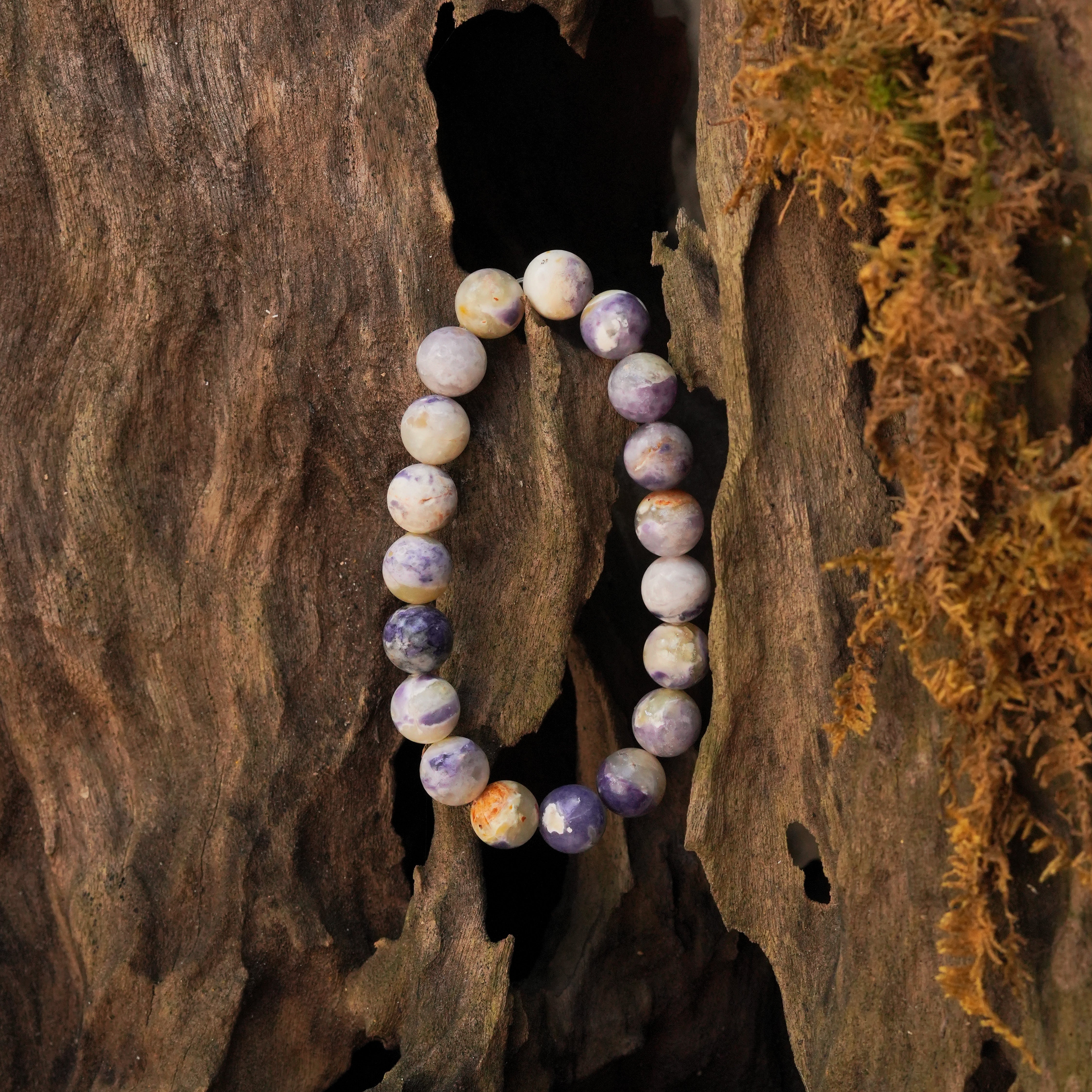 Starborn Purple Opal Elastic Beaded Bracelet