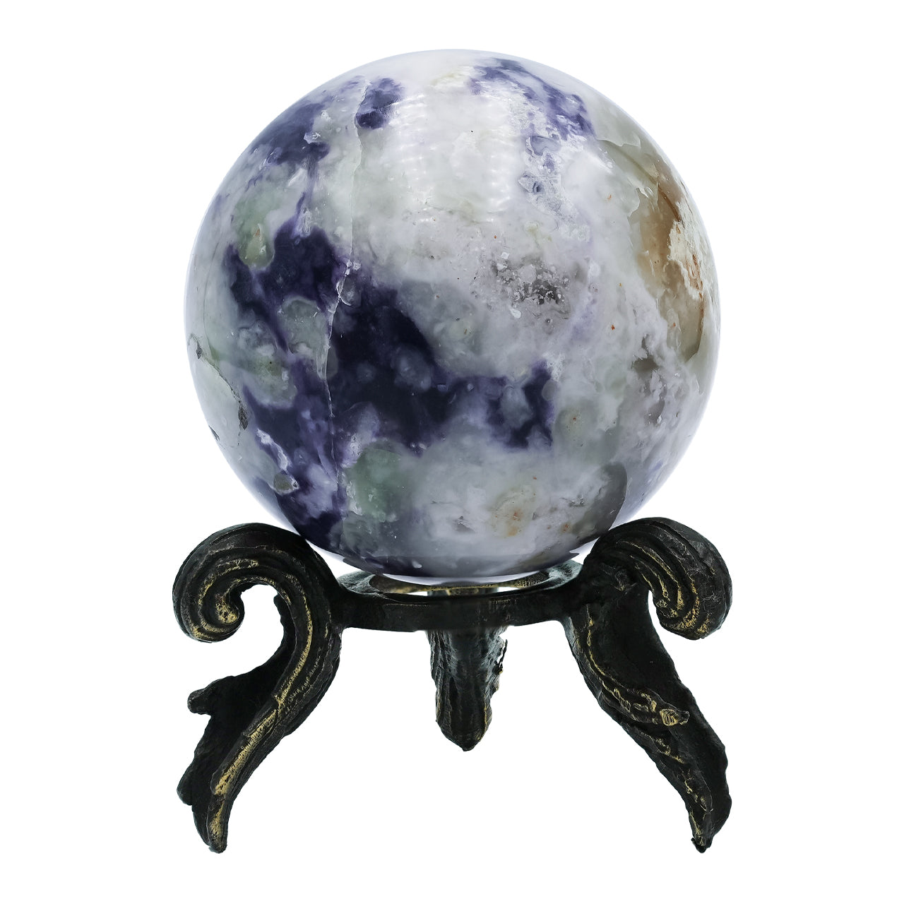 Starborn Purple Opal Sphere with Brass Decorative Display