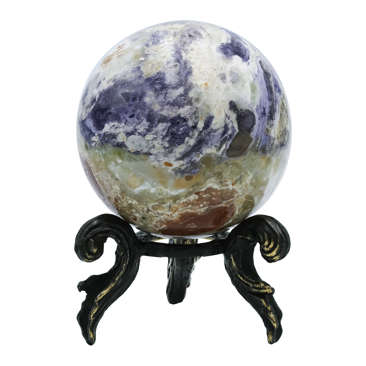 Starborn Purple Opal Sphere with Brass Decorative Display