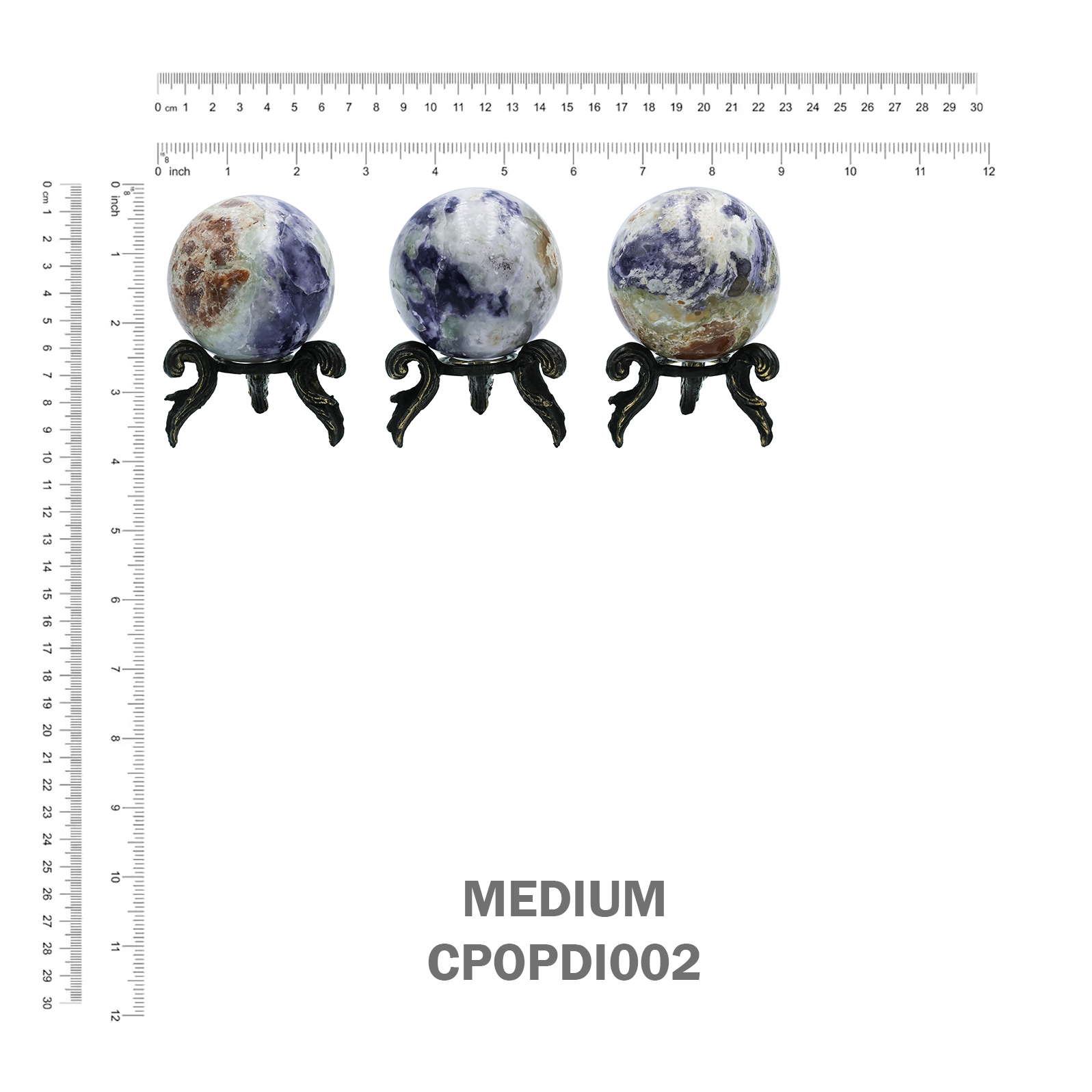 Starborn Purple Opal Sphere with Brass Decorative Display