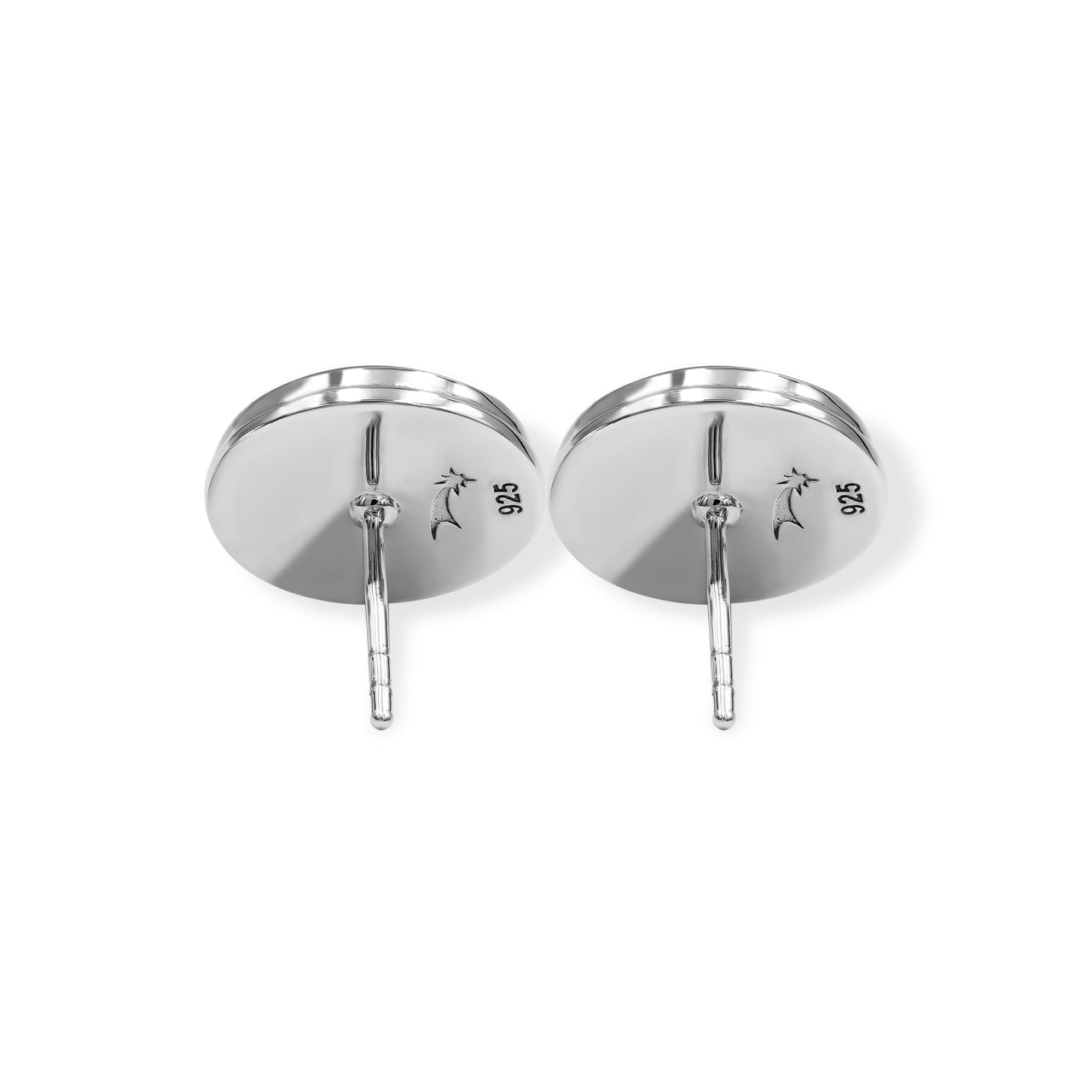 Starborn Purpurite Round Cabochon Double Bezel Post Earrings in Sterling Silver