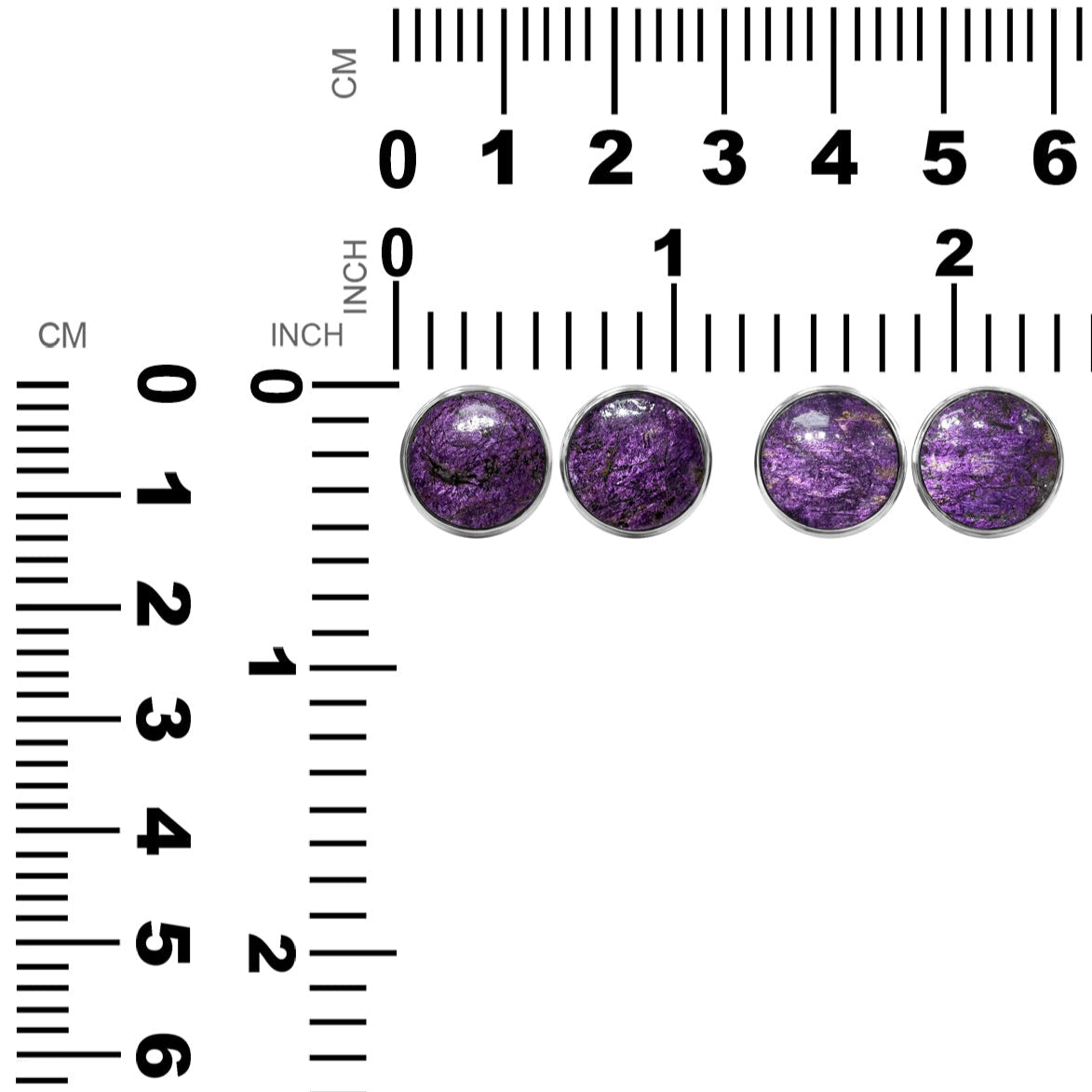 Aretes con forma de poste redondos de 12 mm con doble bisel de Starborn Gemstones en plata de ley 
