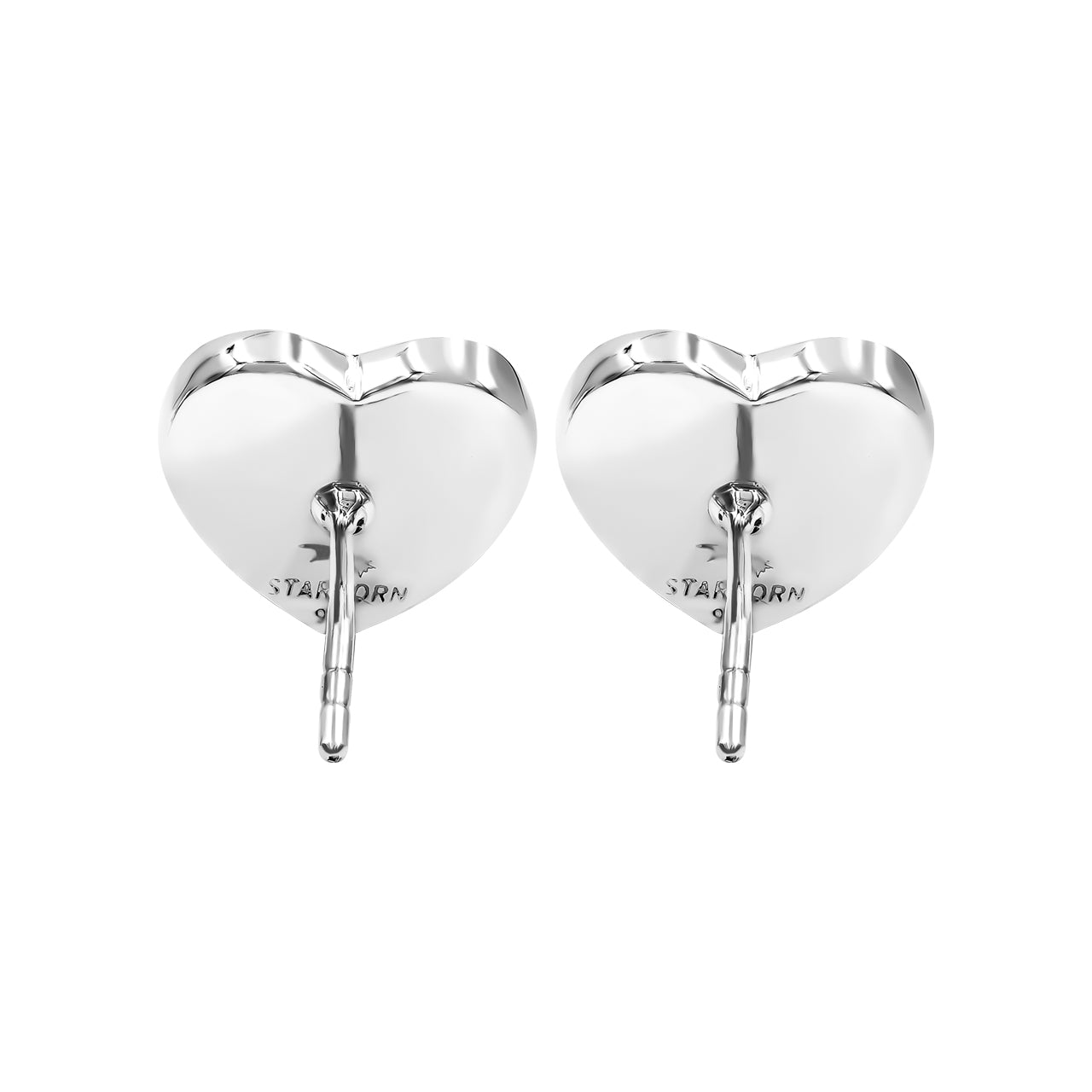 Starborn Heart Purpurite Post Style Earrings in Sterling Silver