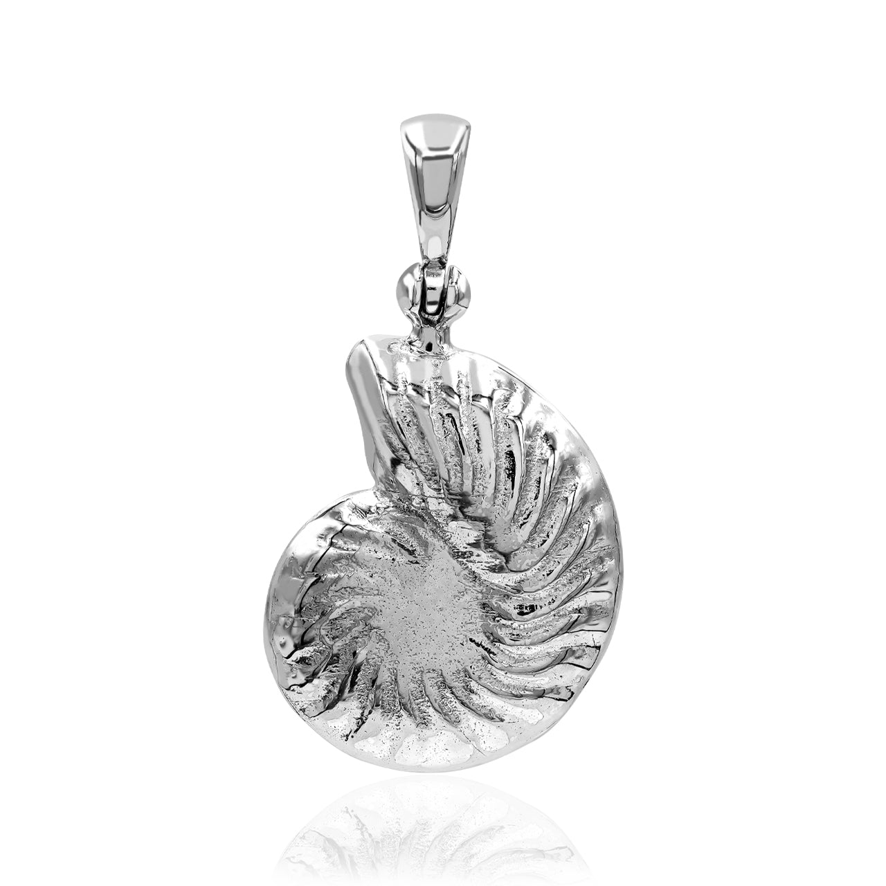 Starborn Purpurite Inlay Nautilus Ammonite Pendant in Sterling Silver - Small