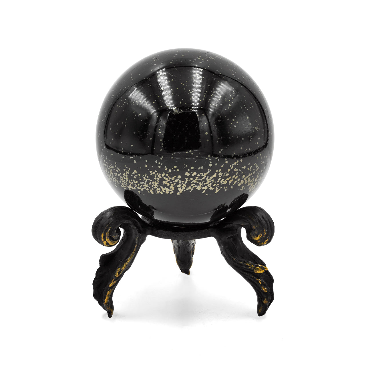Esfera de exhibición de pirita Starborn Schiefer con soporte de latón