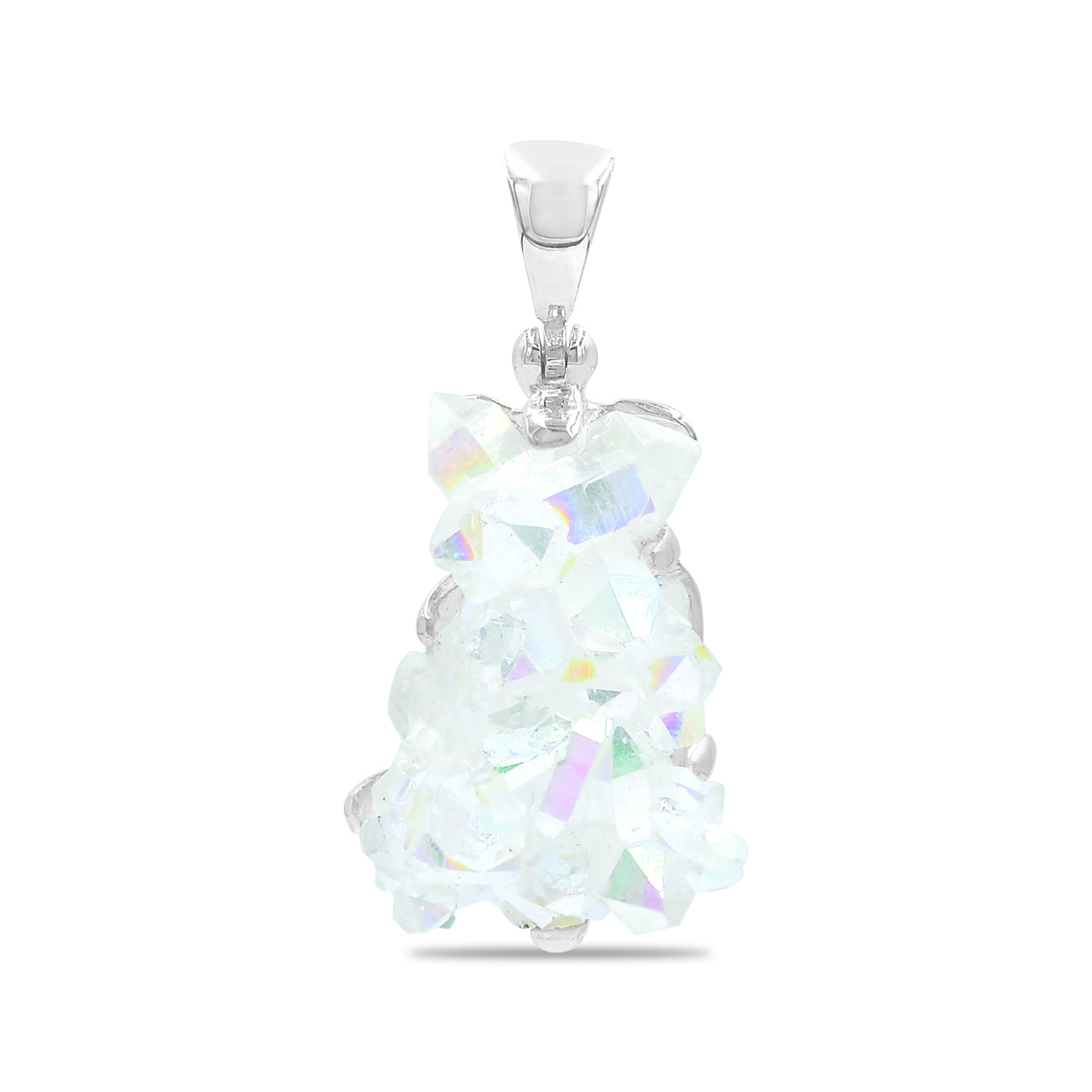 Colgante con puntas de cristal de cuarzo Starborn en plata de ley