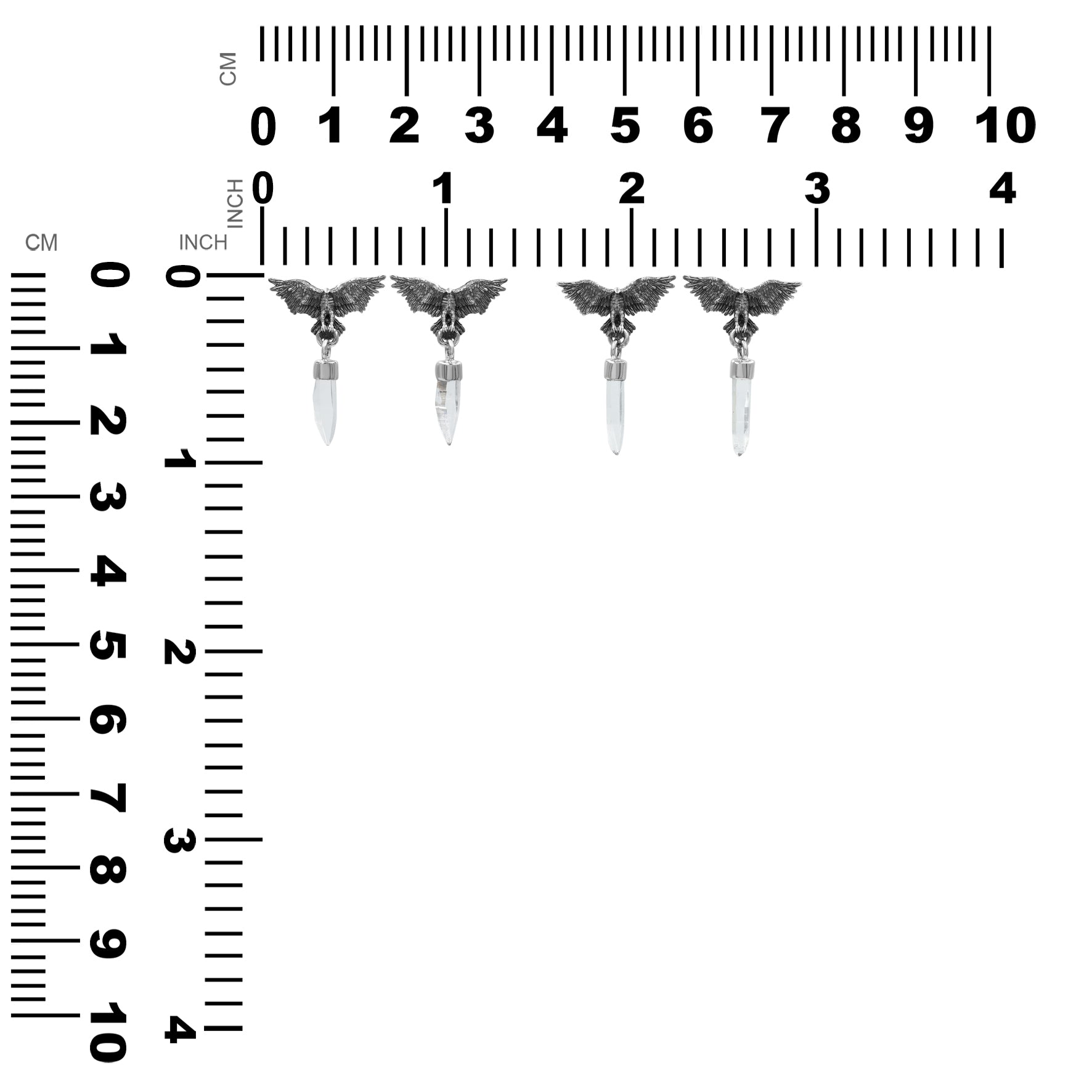 Starborn Quartz Crystal in Sterling Silver Eagle Earrings