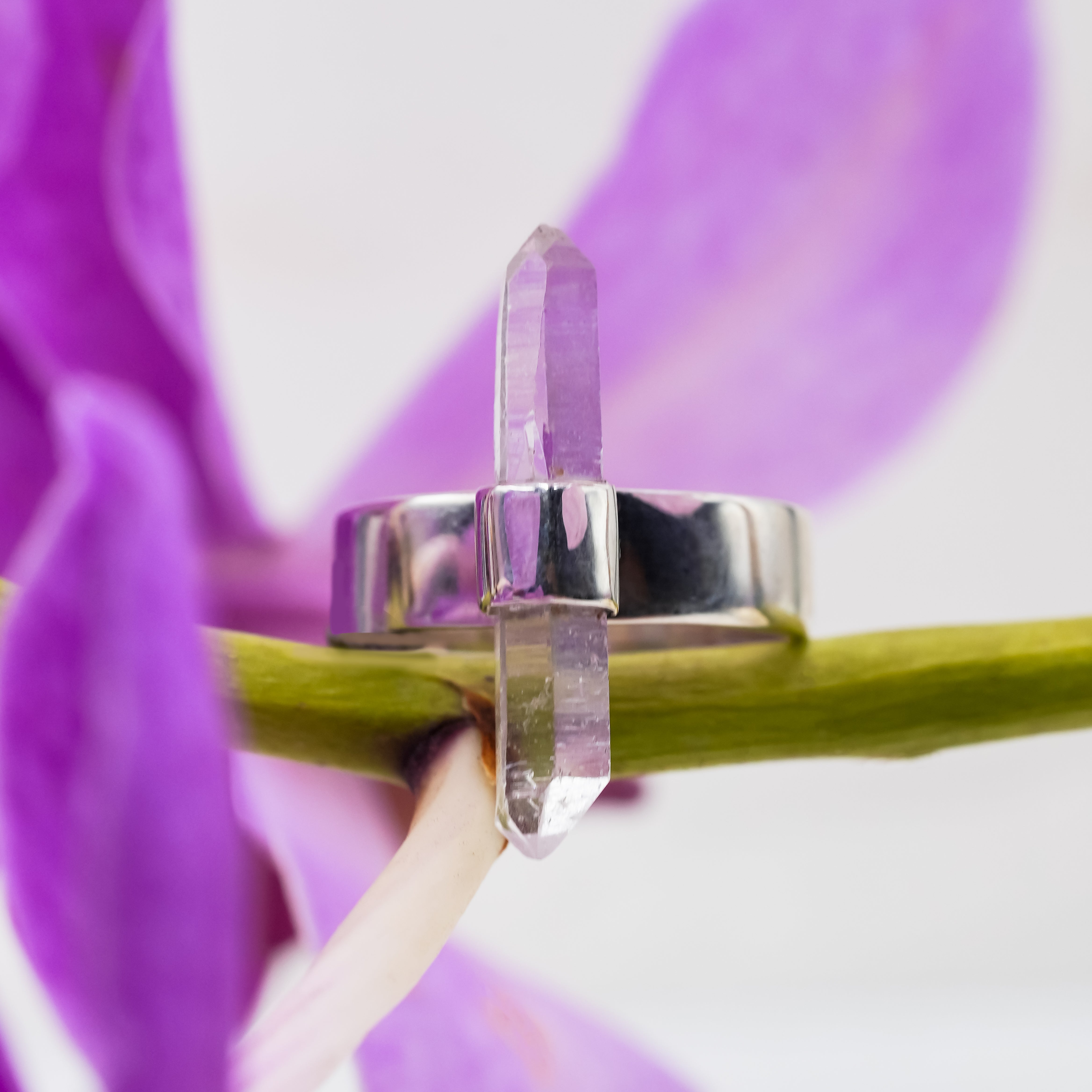 Starborn Quartz Crystal Ring in Sterling Silver