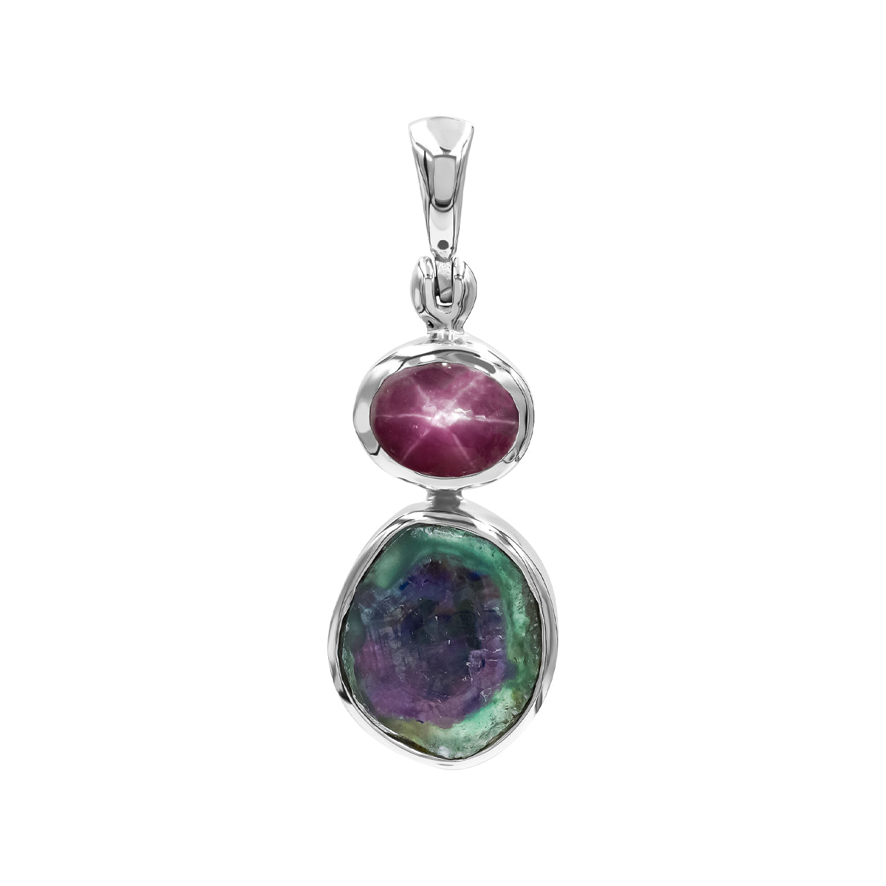 Starborn Multi-Stone Rubin Anhänger in Sterling Silber