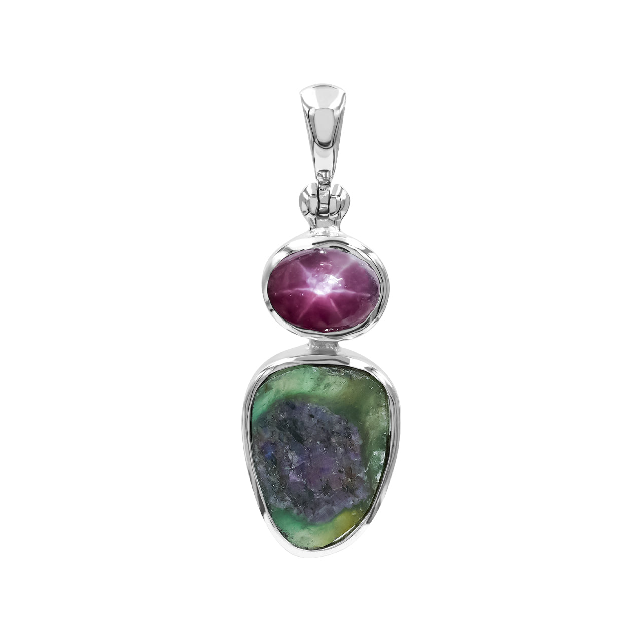 Starborn Multi-Stone Rubin Anhänger in Sterling Silber