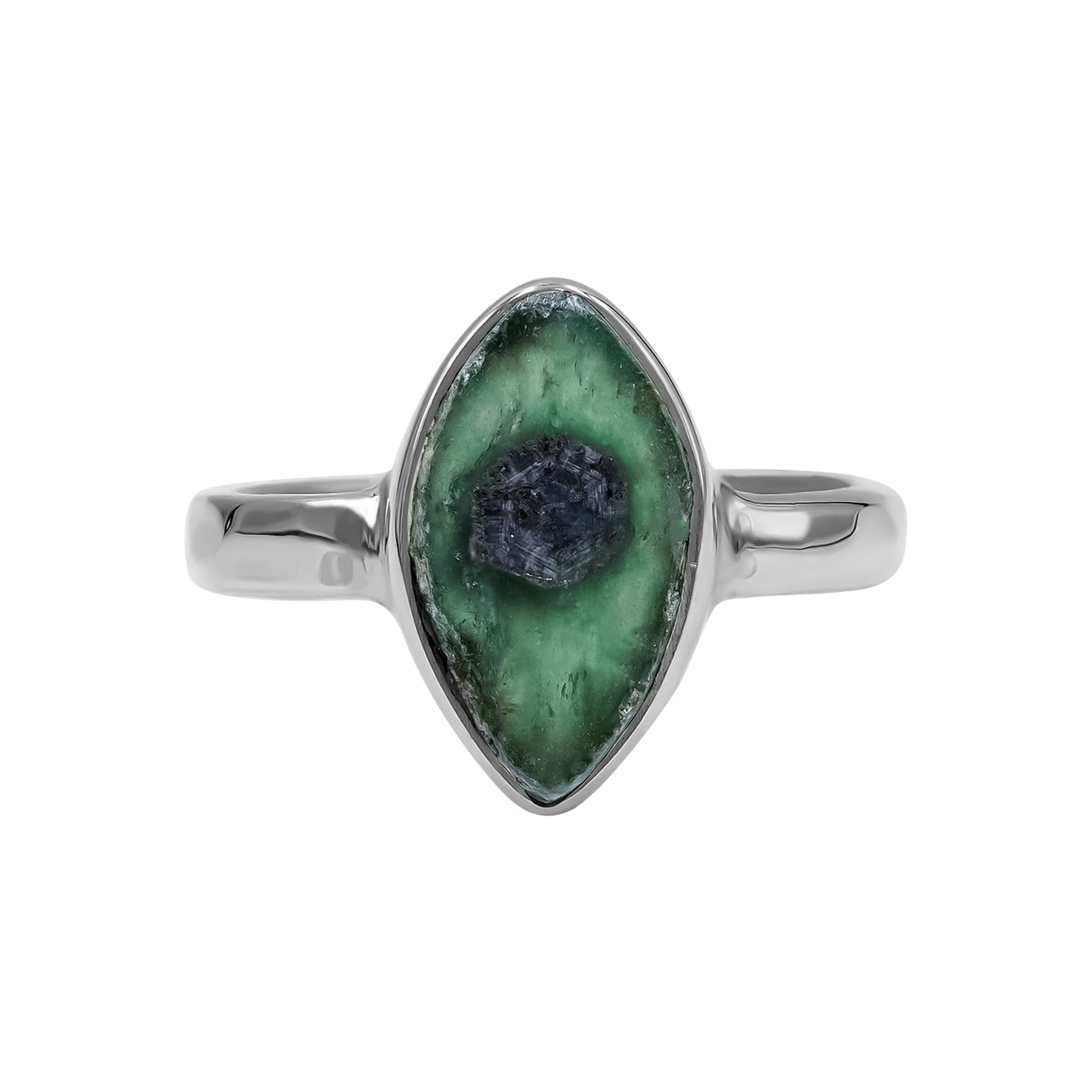 Anillo con forma de ojo de rubí bicolor Starborn en plata de ley