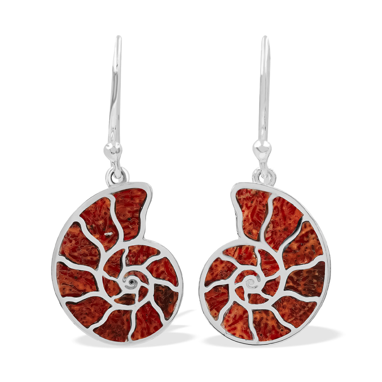 Arete Starborn Nautilus amonita con incrustaciones de piedras preciosas en plata de ley - Extra pequeño