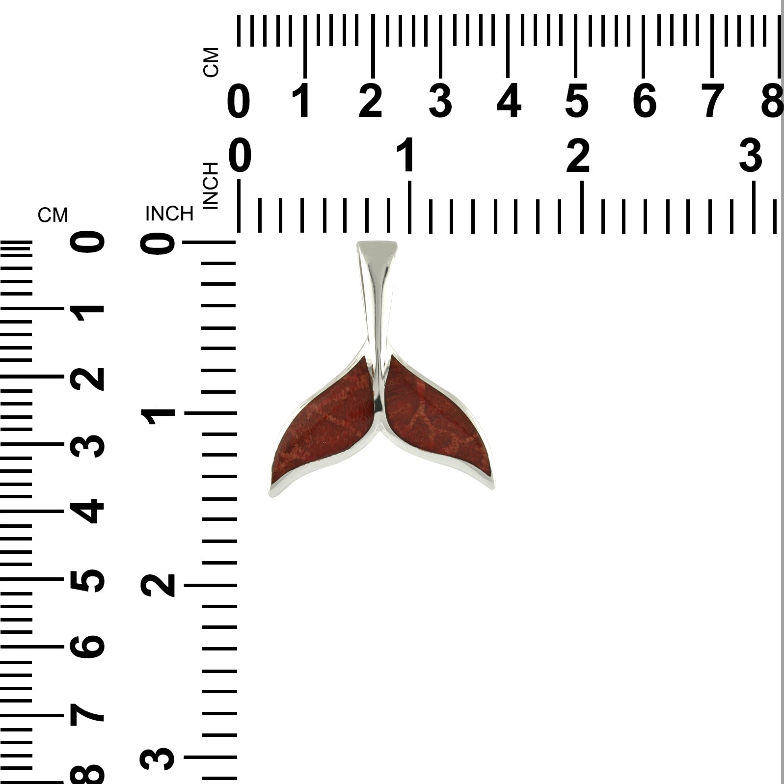 Starborn Roter Korallen-Walschwanz-Anhänger aus Sterlingsilber