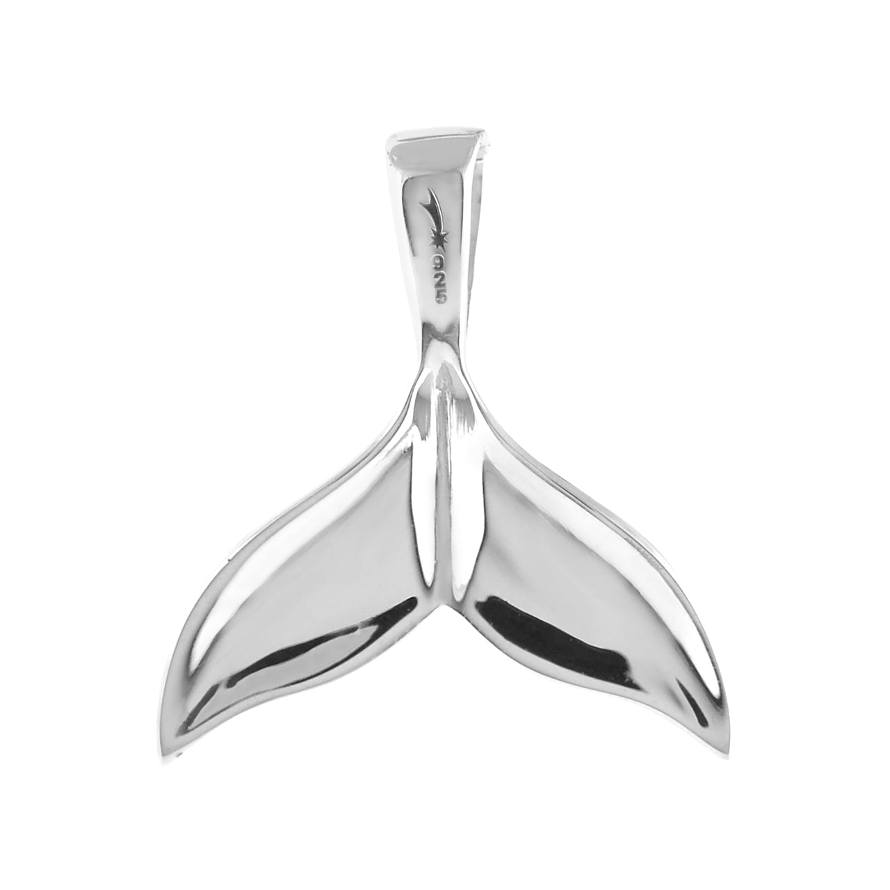Starborn Red Coral Whale Tail Pendant in Sterling Silver
