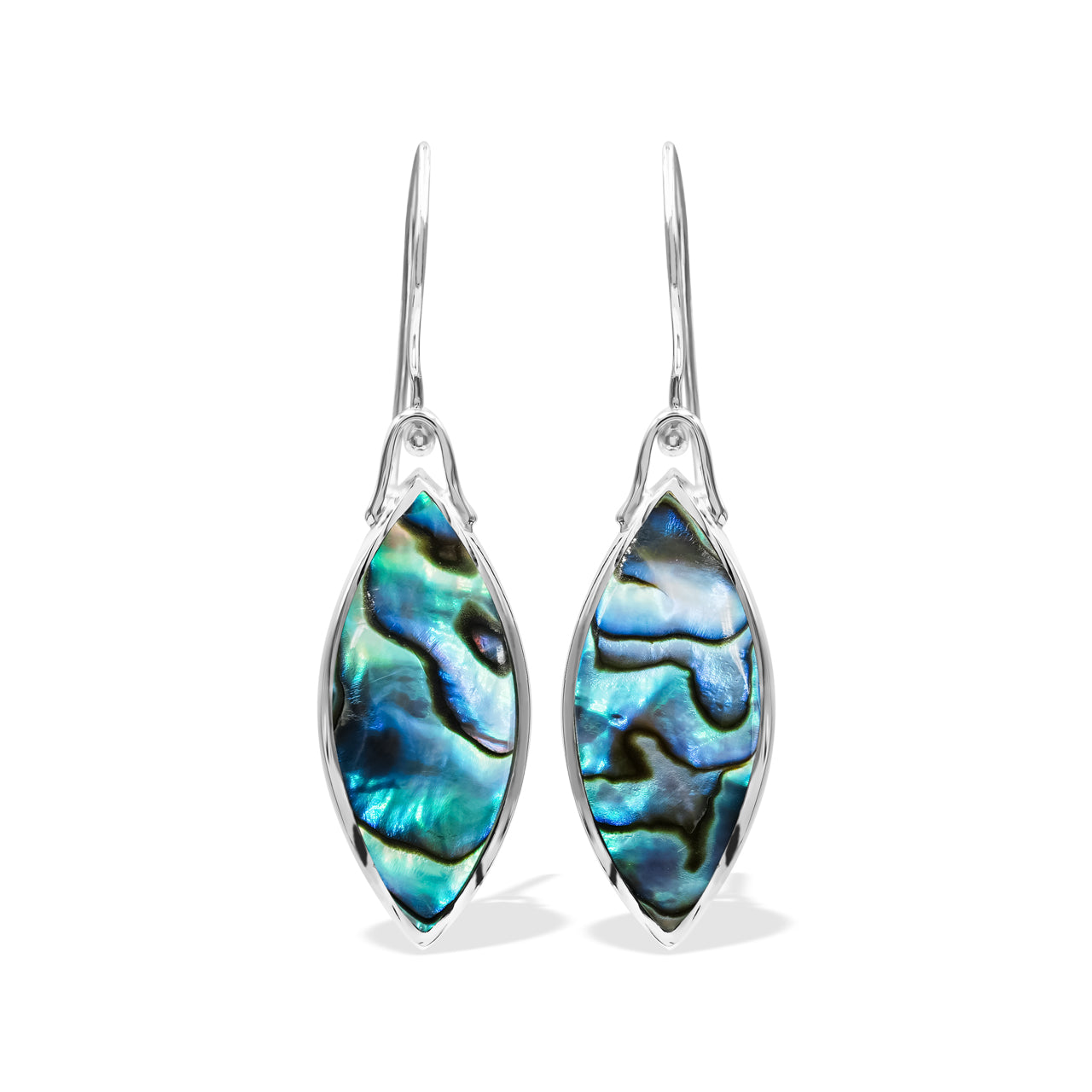 Starborn Reversible Marquise Ammolite and Abalone Shell Earring in Sterling Silver