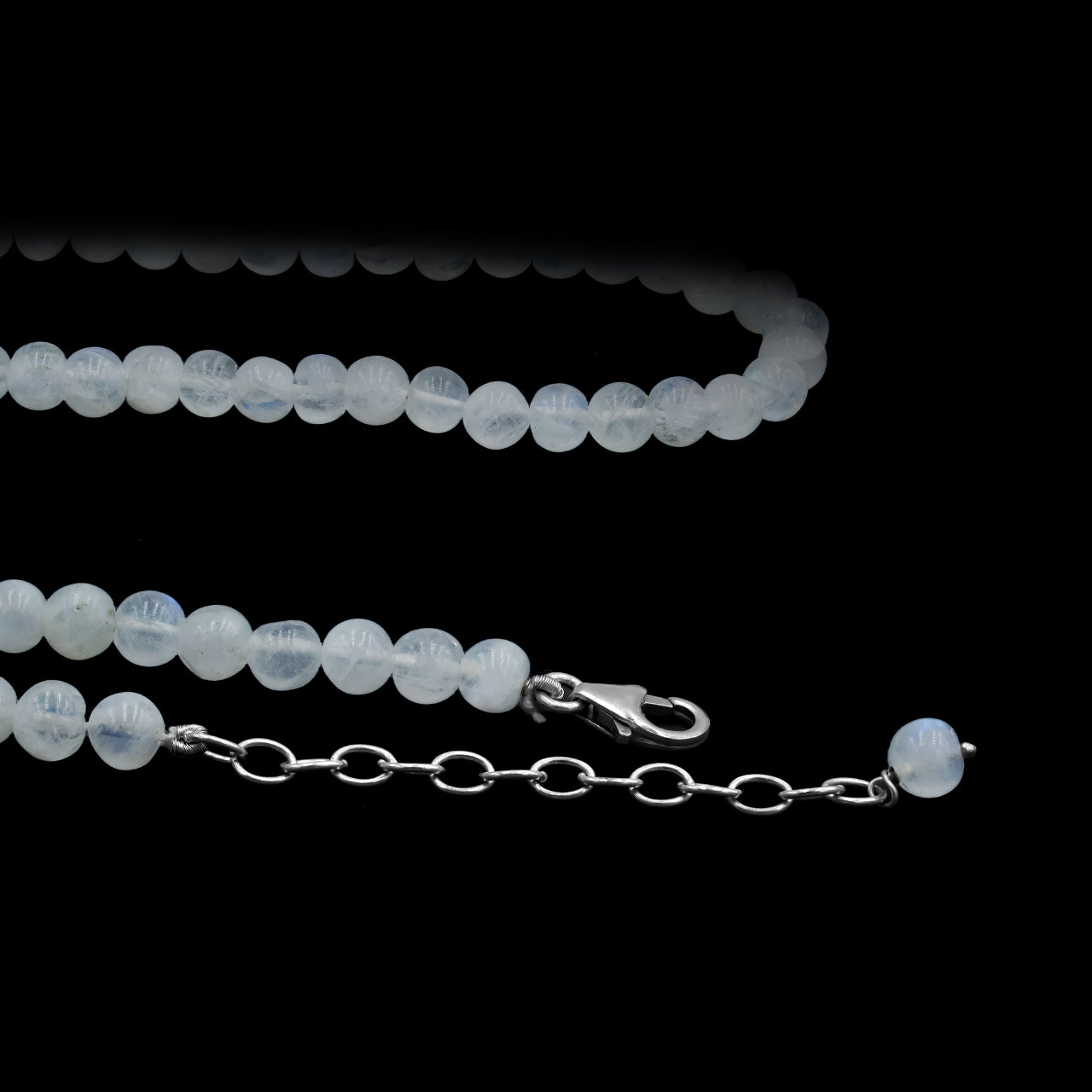 Starborn Rainbow Moonstone Round Bead Adjustable Necklace